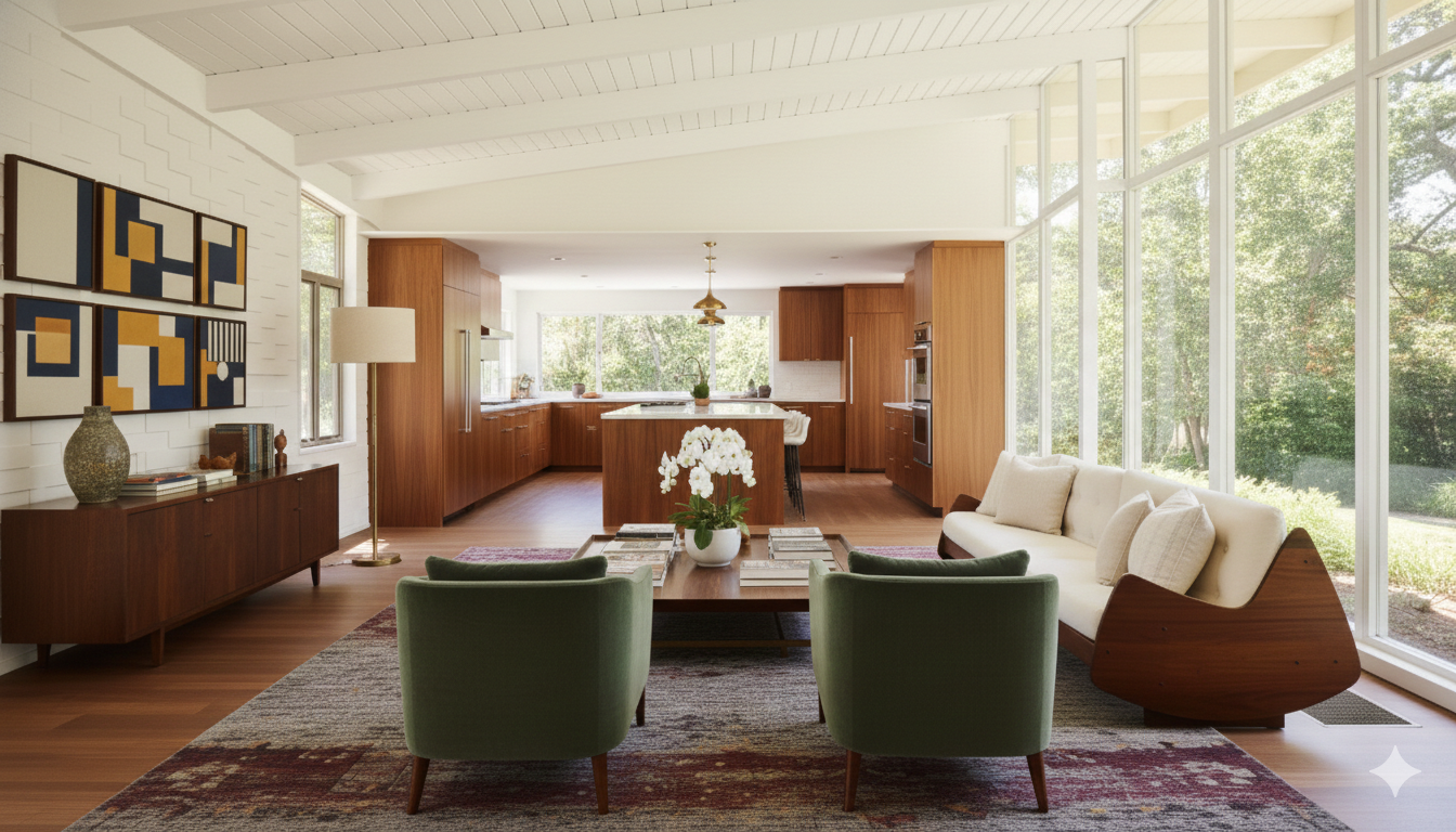 High-end luxury home with fine upholstered furniture