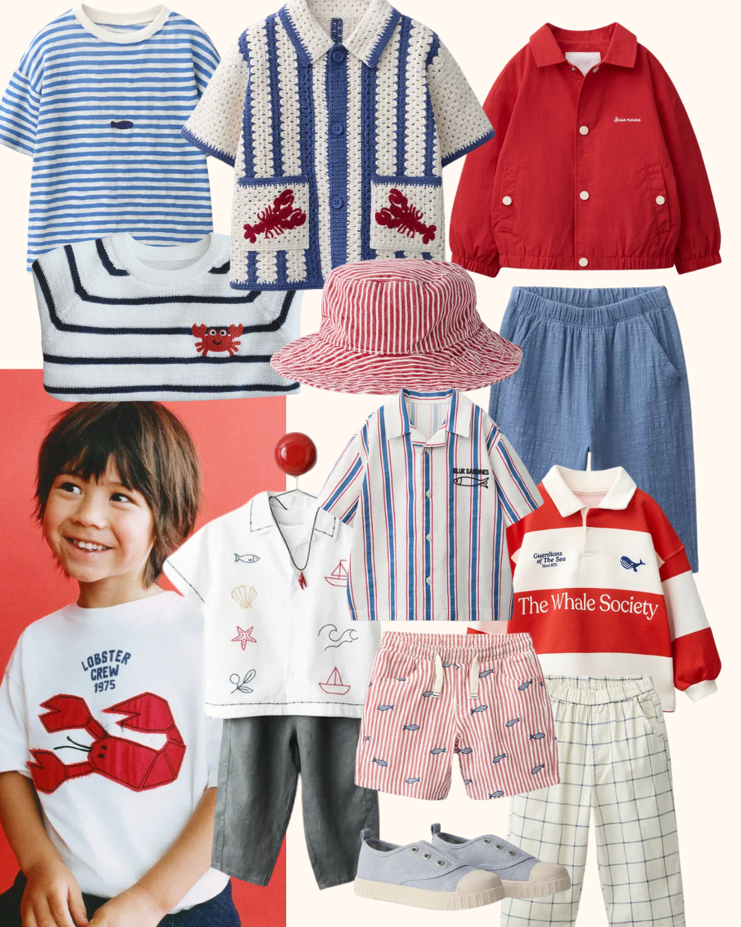 Nautical Kids: Sailor Stripes, Lobster Motifs &amp; Coastal Looks