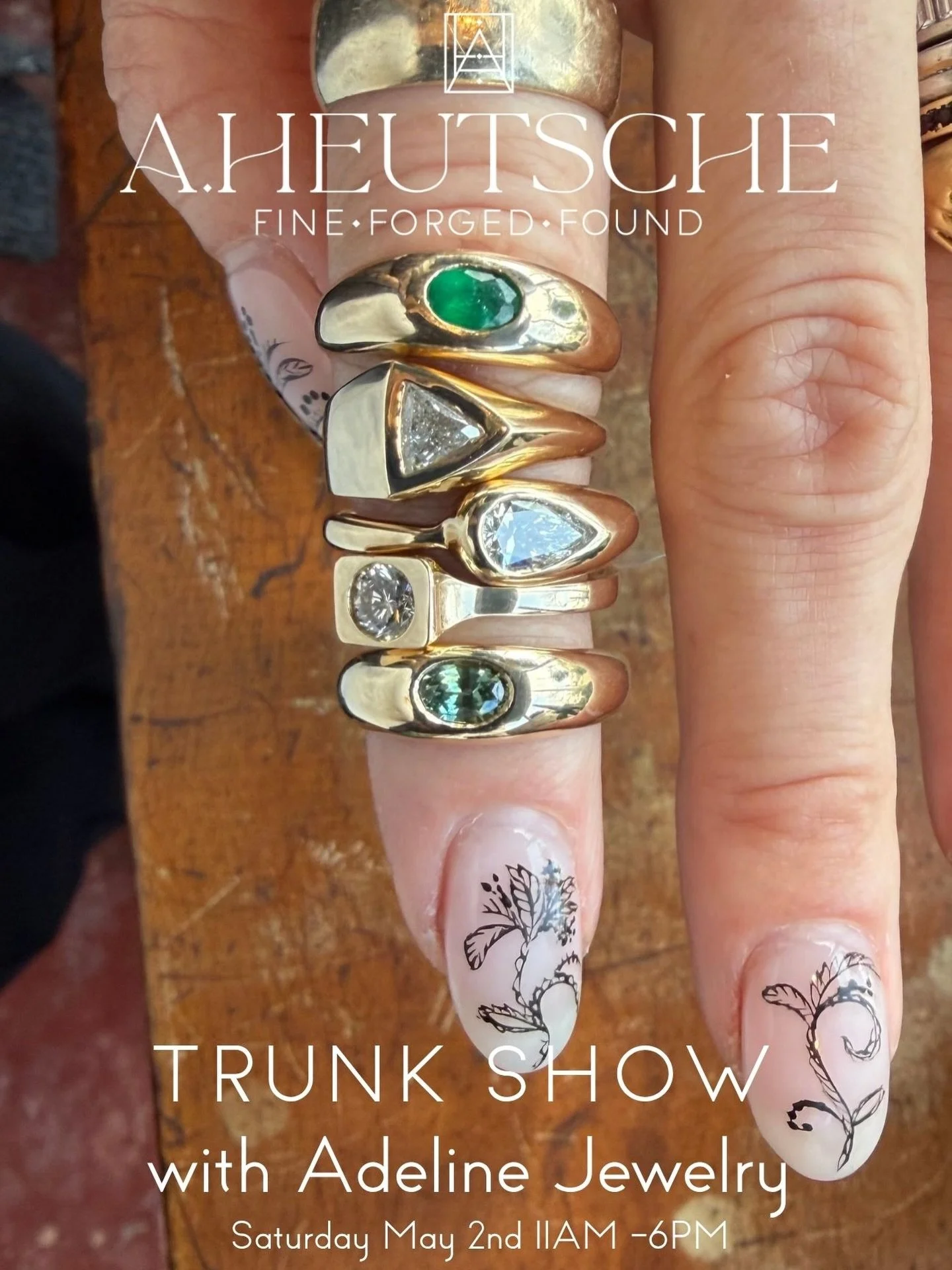 This Saturday @adelinejewelry will be @aheutsche for the day from 11AM - 6PM. A case full of new pieces that Lindsay will have with her for the day! 

Fun fact - Adeline was my first show stop in August when I went to New York to buy jewelry for the 