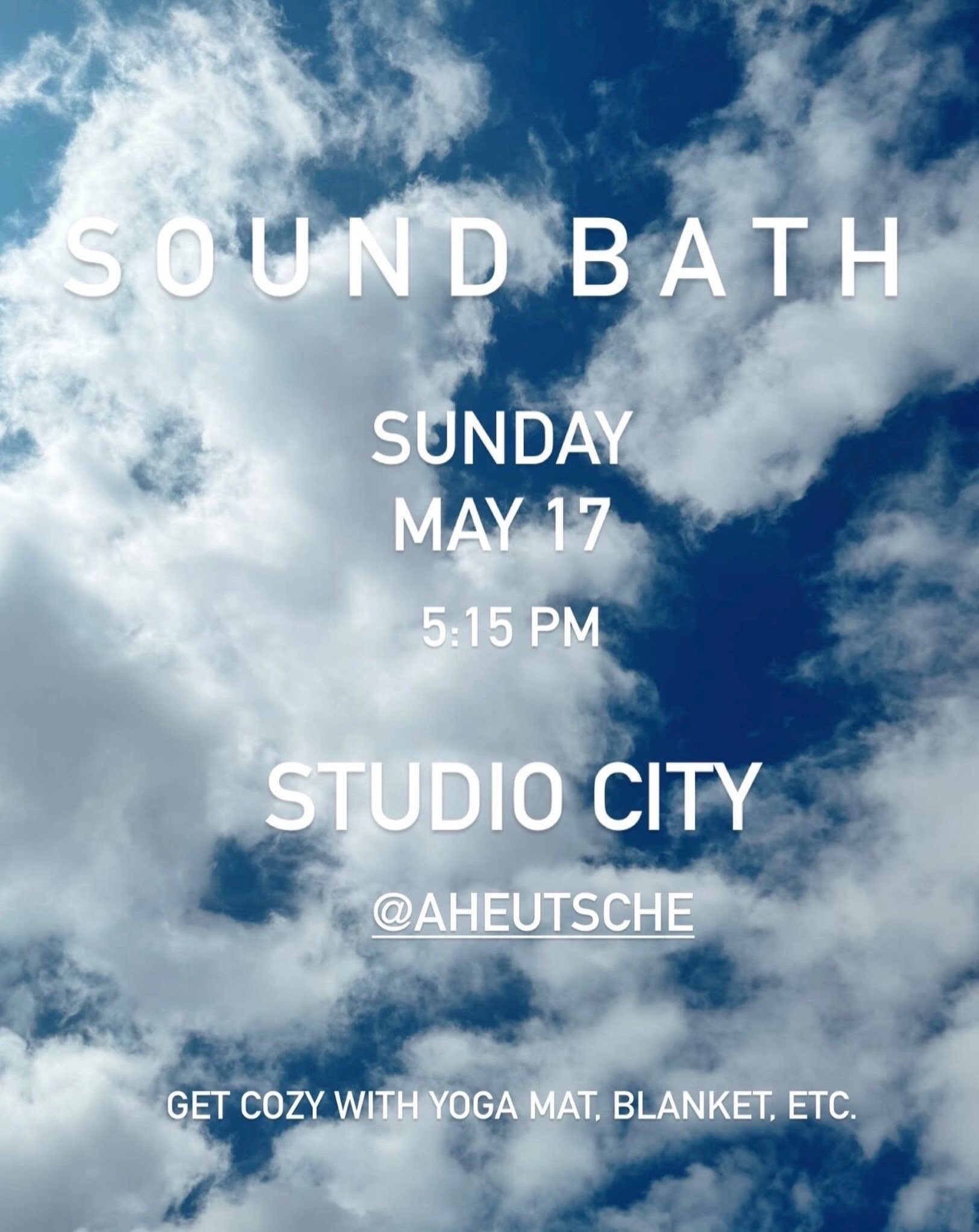 Sunday May 17th @mclean.mcgown is back for an evening of Sound. Come get cozy with us, doors at 5:15PM we will get settled with a grounding meditation and she will play the bowls for about 40-45 minutes. #soundbath #studiocity #losangeles