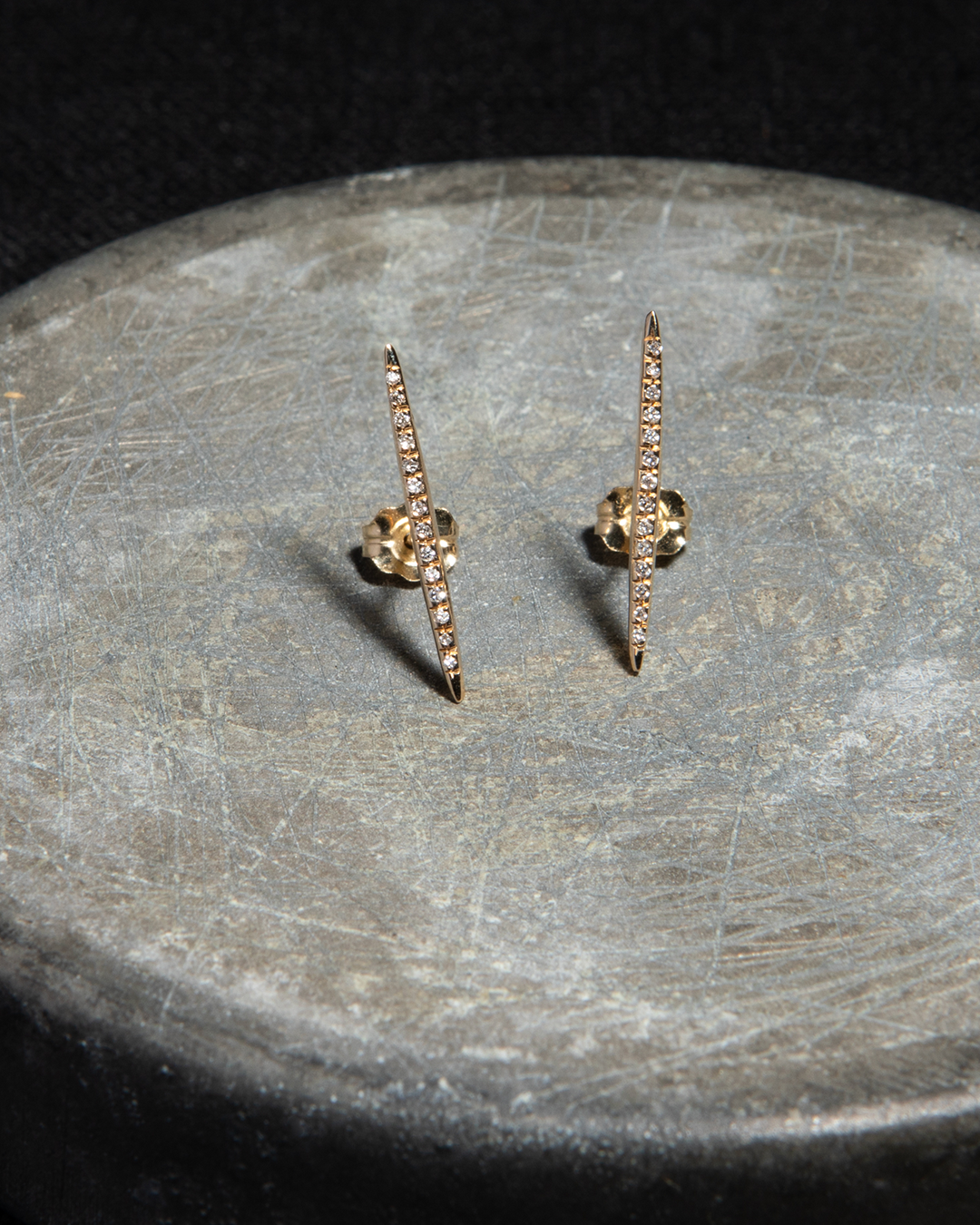 [ADELINE] Pave Stick Studs