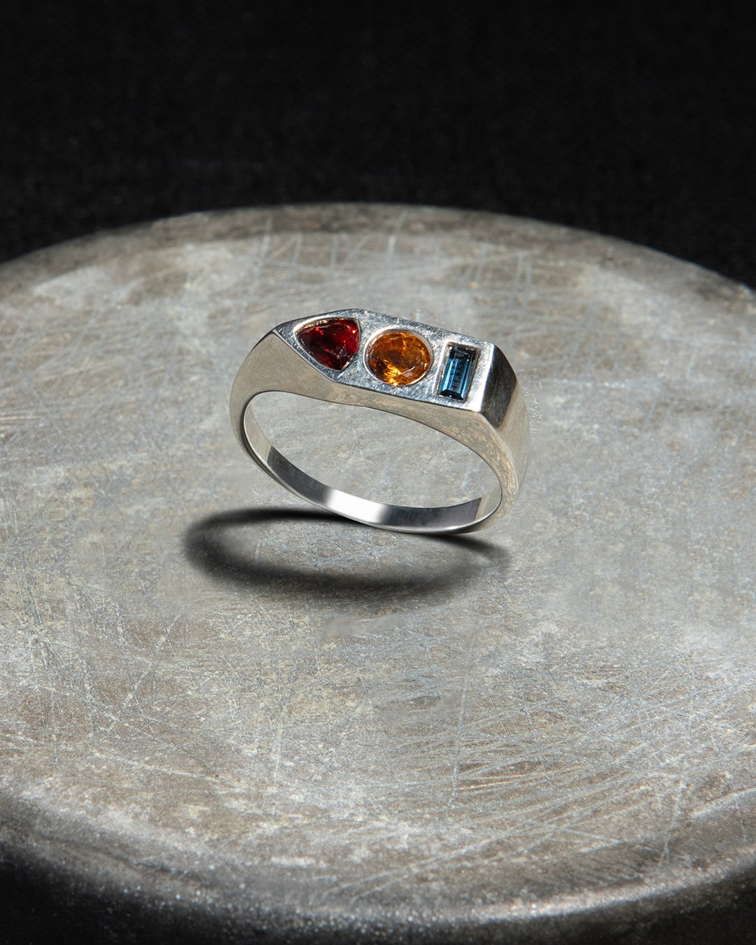 [ADELINE] Silver Bauhaus Ring