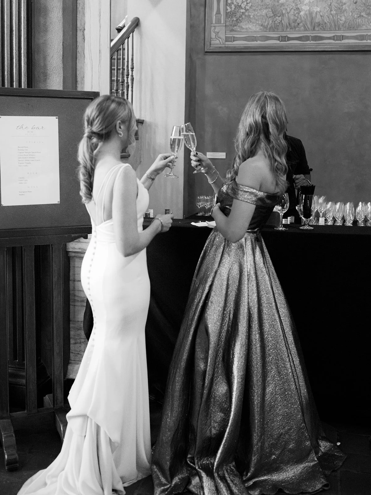 bride and wedding guest cheers