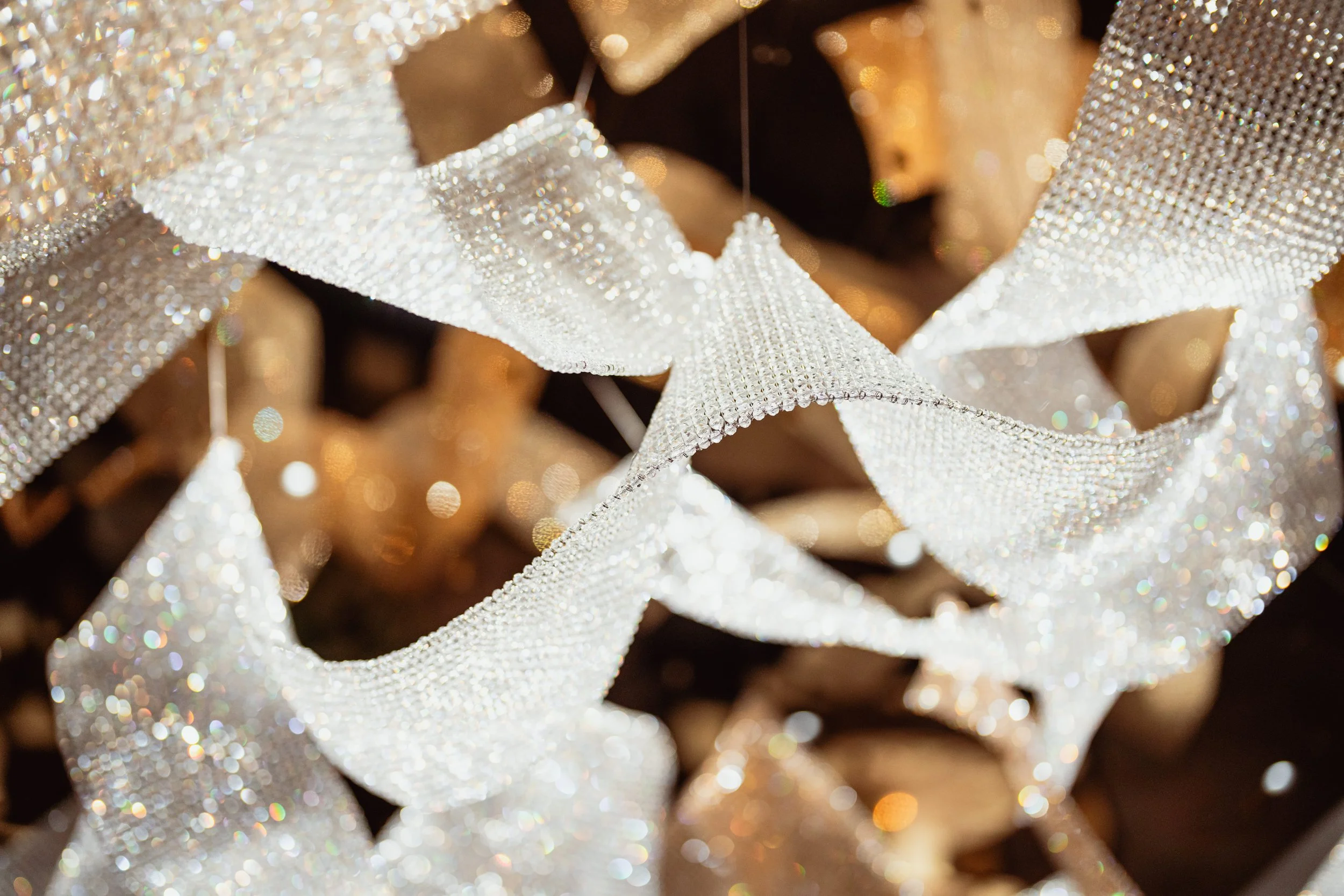 up close chandelier and soft lighting