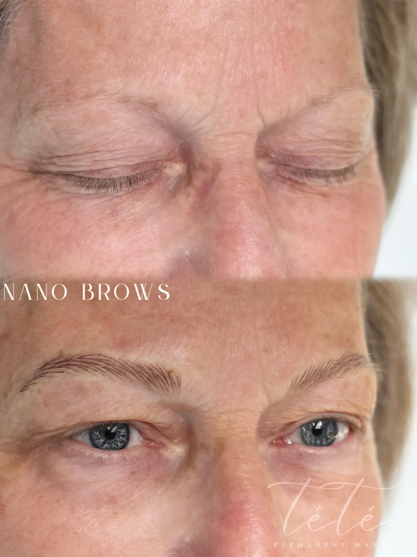 Over time, my client&rsquo;s brows became lighter due to age, and doing makeup started to feel frustrating &mdash; especially since she can&rsquo;t clearly see her brows without her glasses. She wanted a natural look, and these are her new nano brows