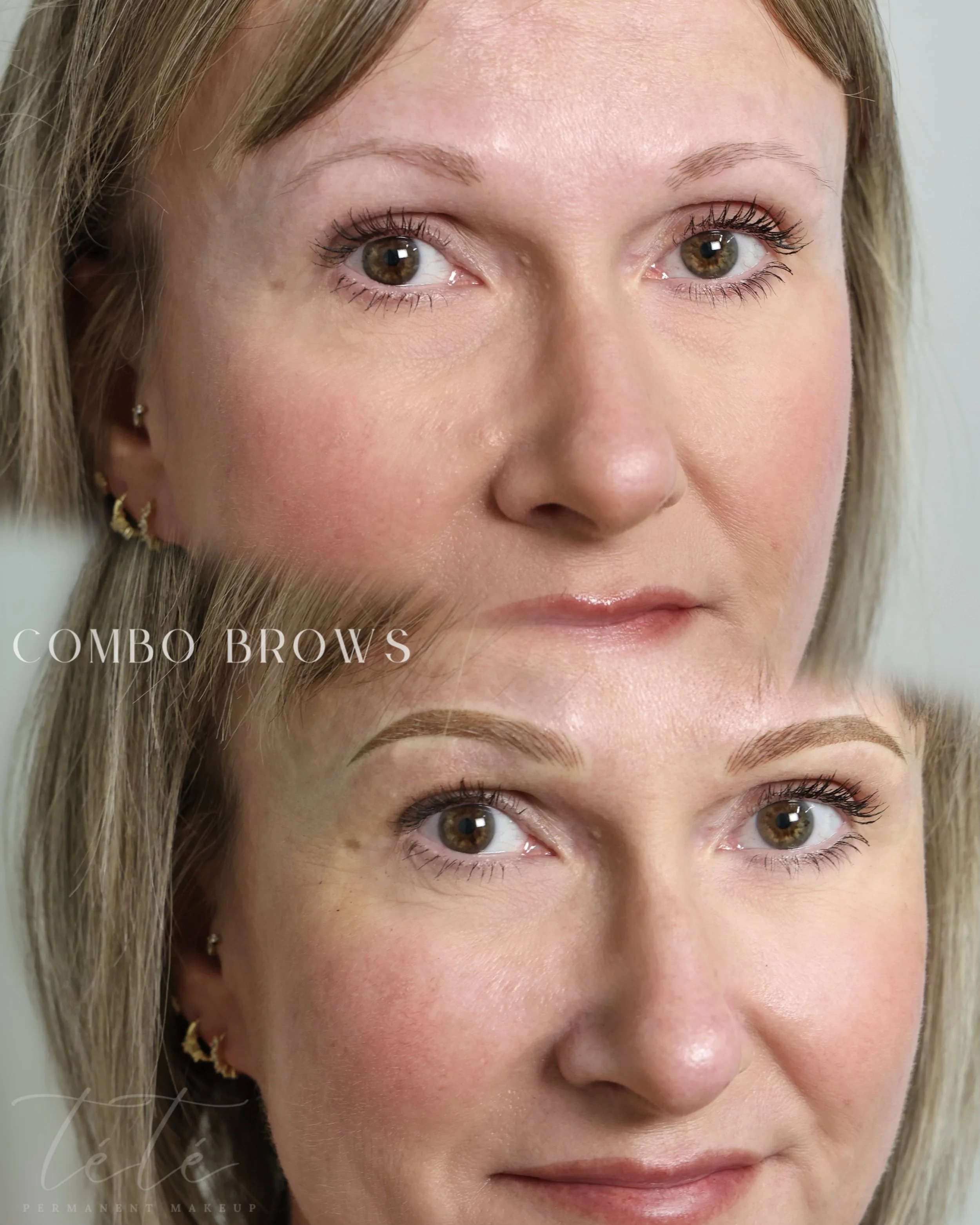 Combo Brows transformation by TéTé in Conway, South Carolina, showing added fullness and soft shading.