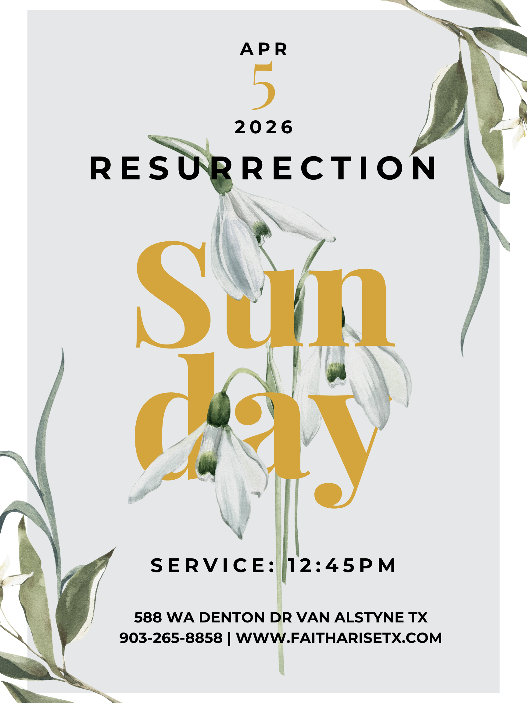sunday service at faith arise this easter