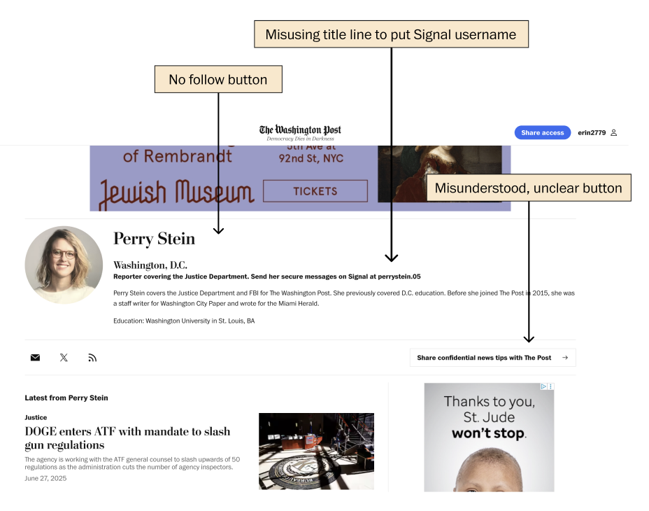 Some issues with current author bio pages.