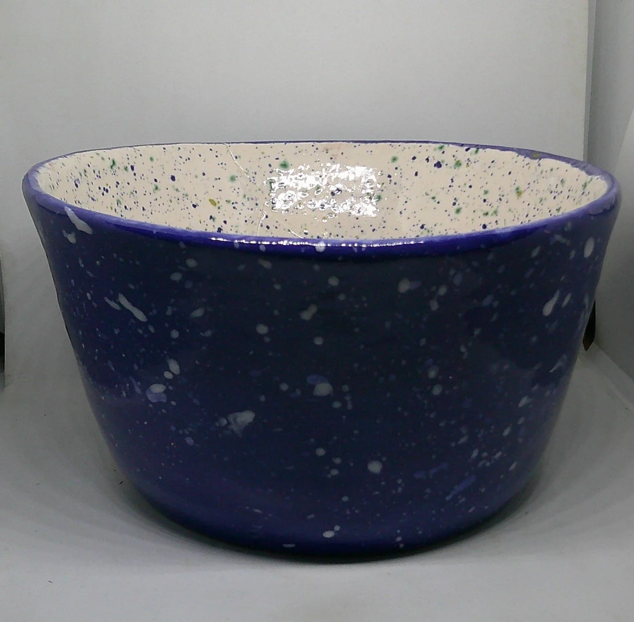 Teal Spotted Flowerpot