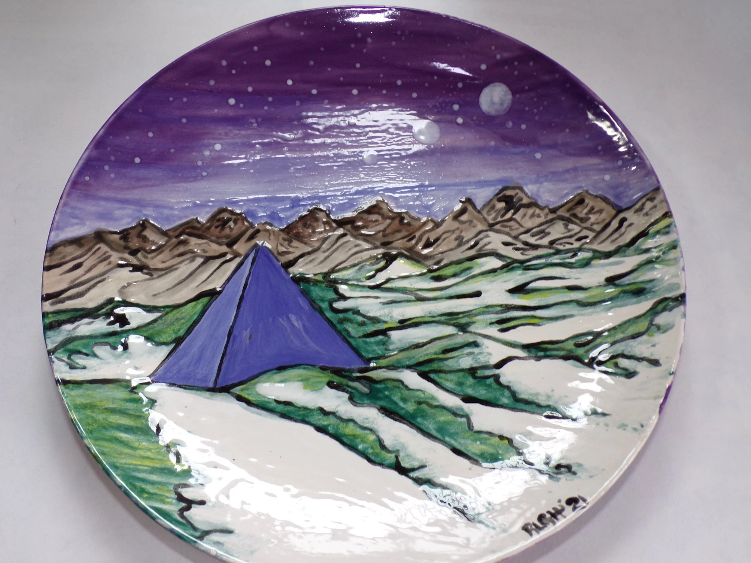 Purple Pyramid Collectors Plate