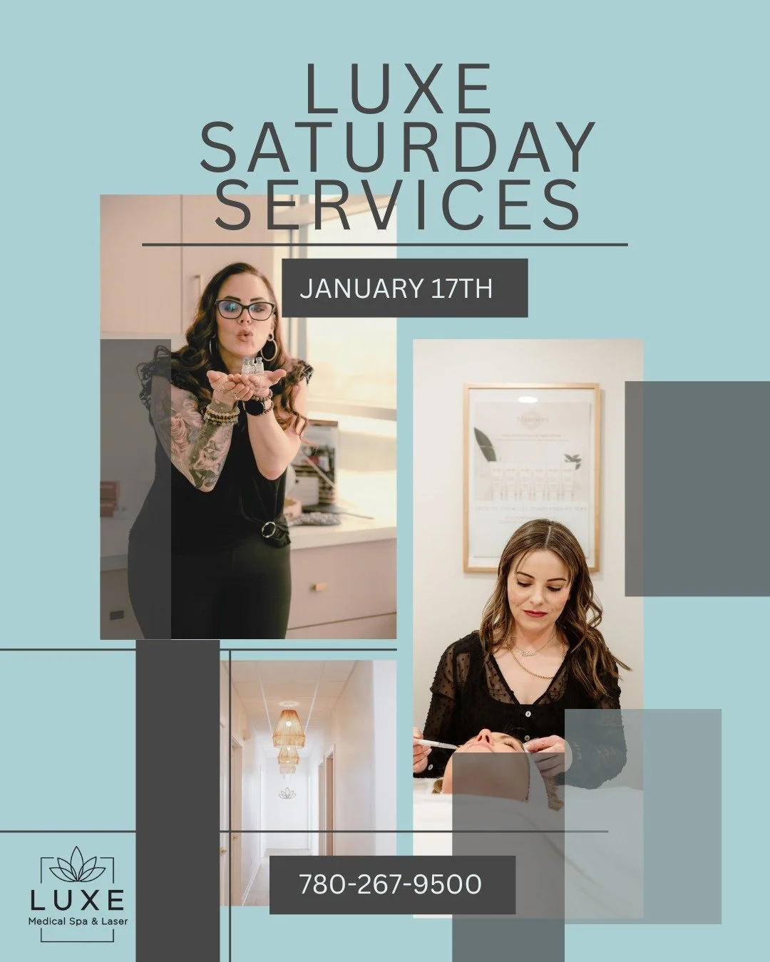 Feeling Blue? 
💙Give yourself the little pick me up that you deserve at Luxe's Saturday Services. 
Smooth out those frown lines, boost your Vitamin D, and relax with a facial! 

Limited appointments remain, book now! 

Call Luxe NOW to secure your w