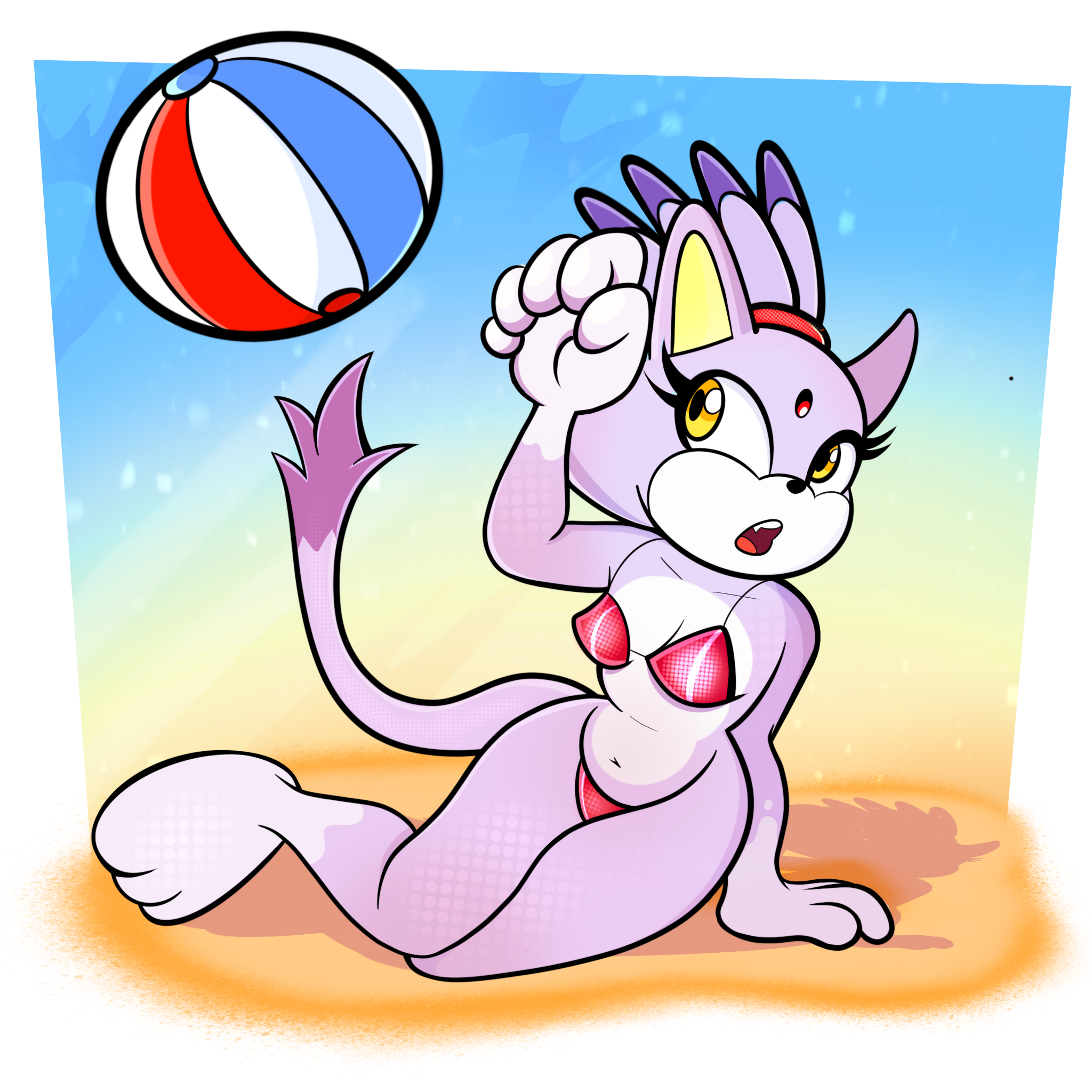 Beach Cat Sticker