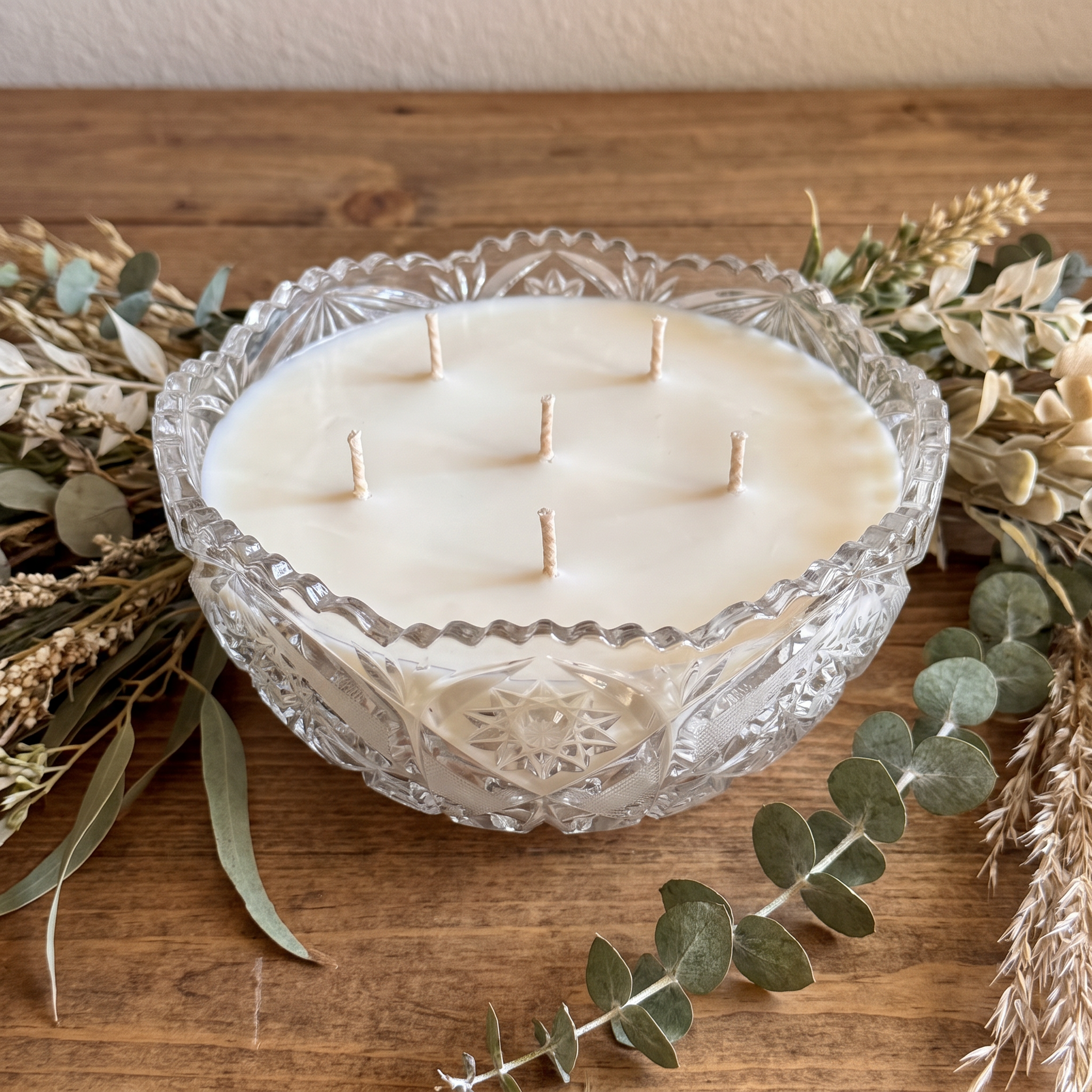 Vintage Sawtooth Glass Candle - 50oz