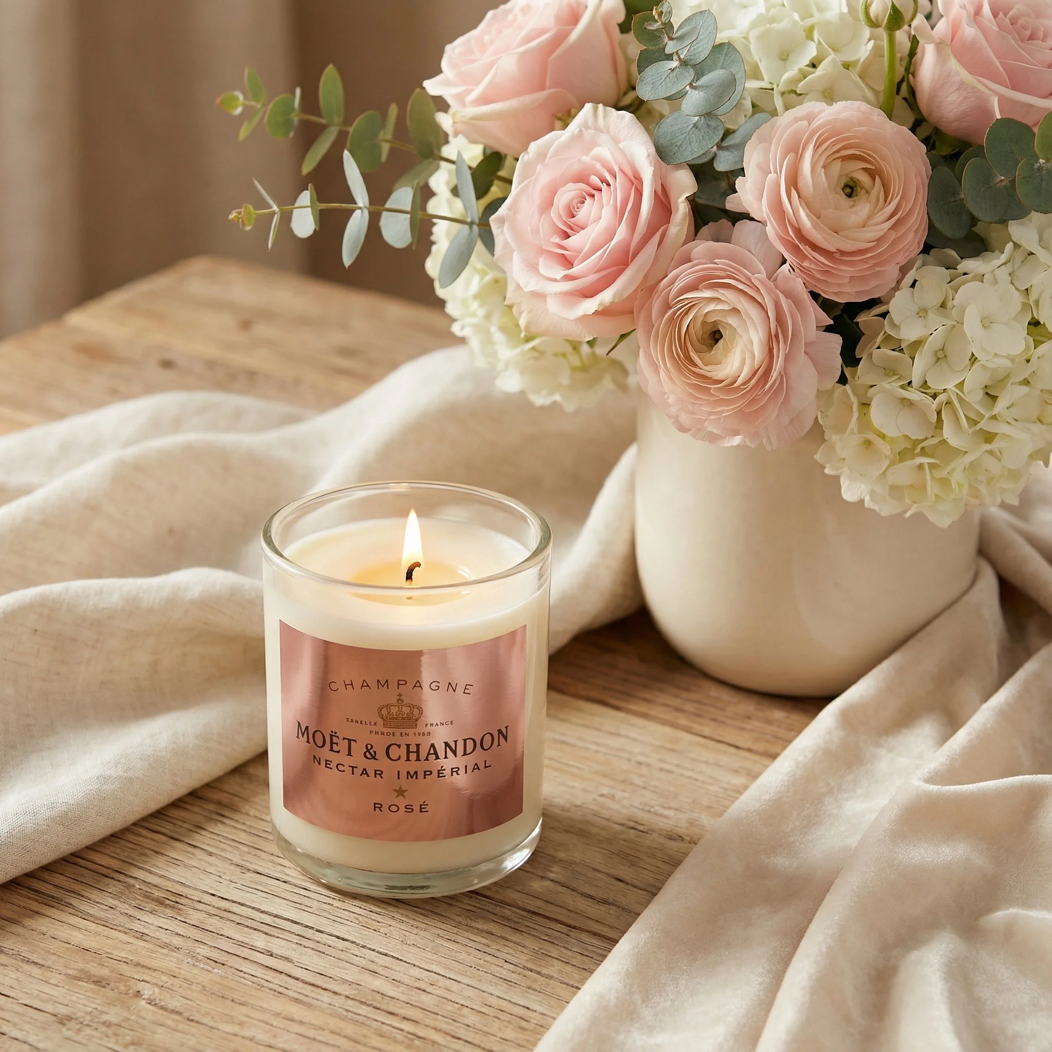 Recycled Moet Candle