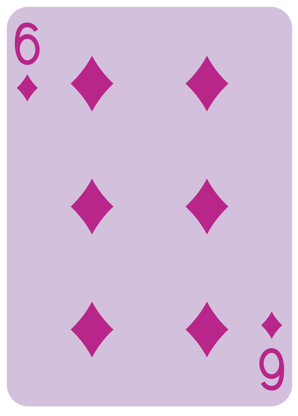 Number Card | Face Up - 6 of Diamonds | #52