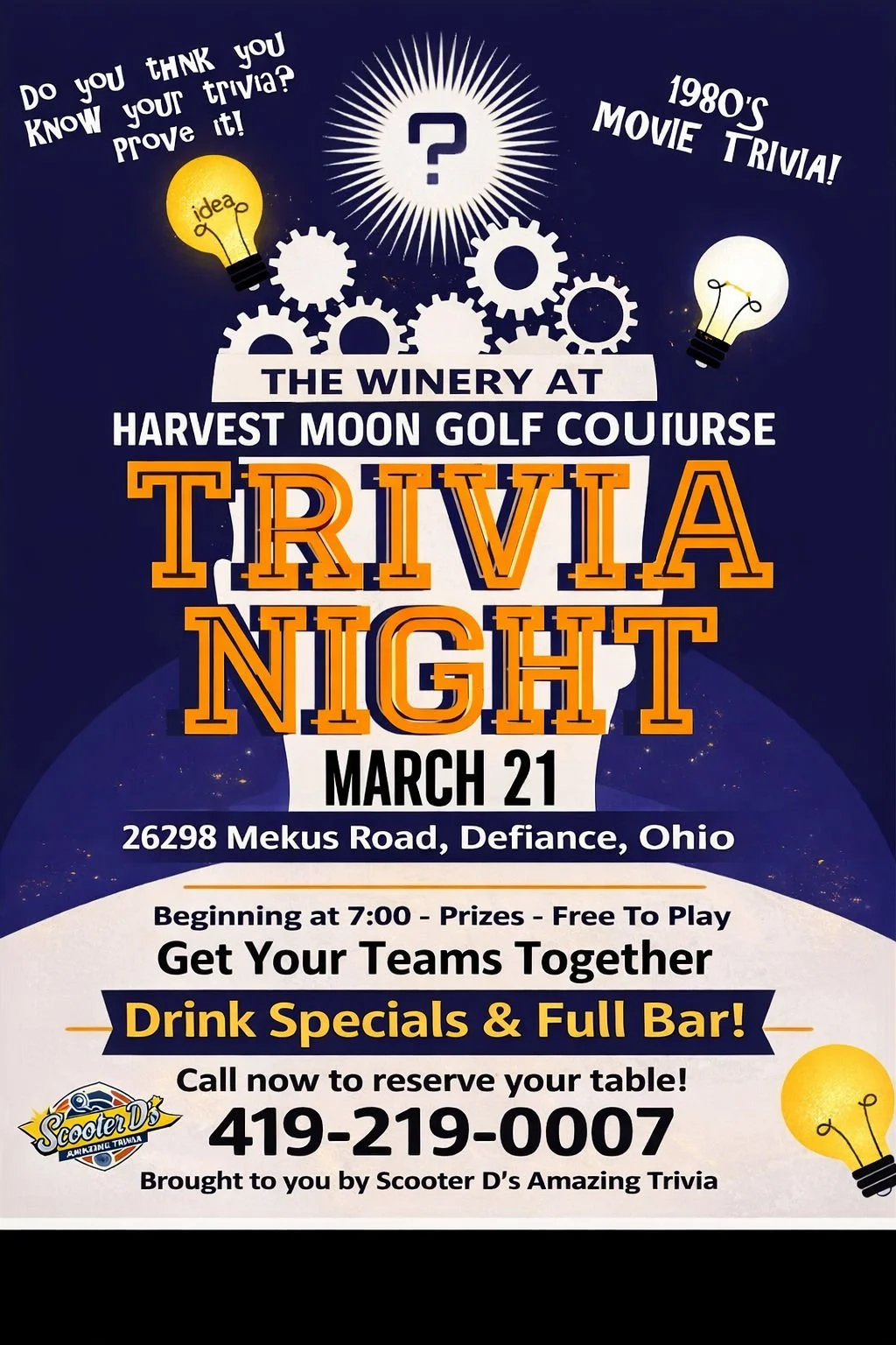 1980's Trivia Night with "Scooter D"