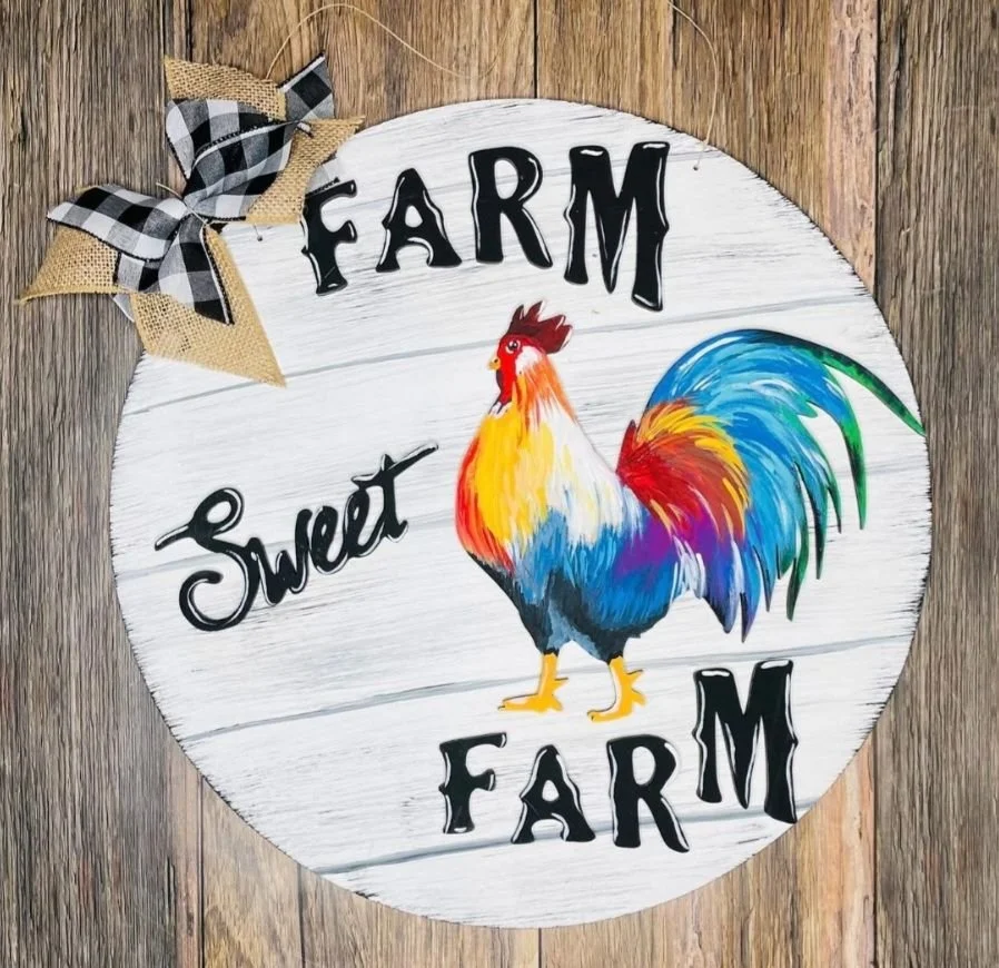 Farm Sweet Farm Wood Door Hanger