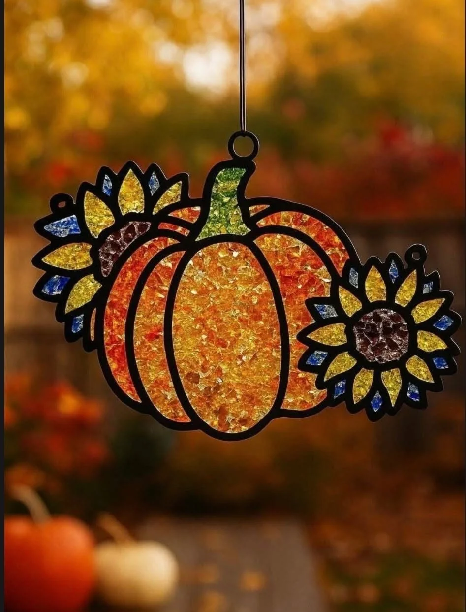 Pumpkin &amp; Sunflower Suncatcher