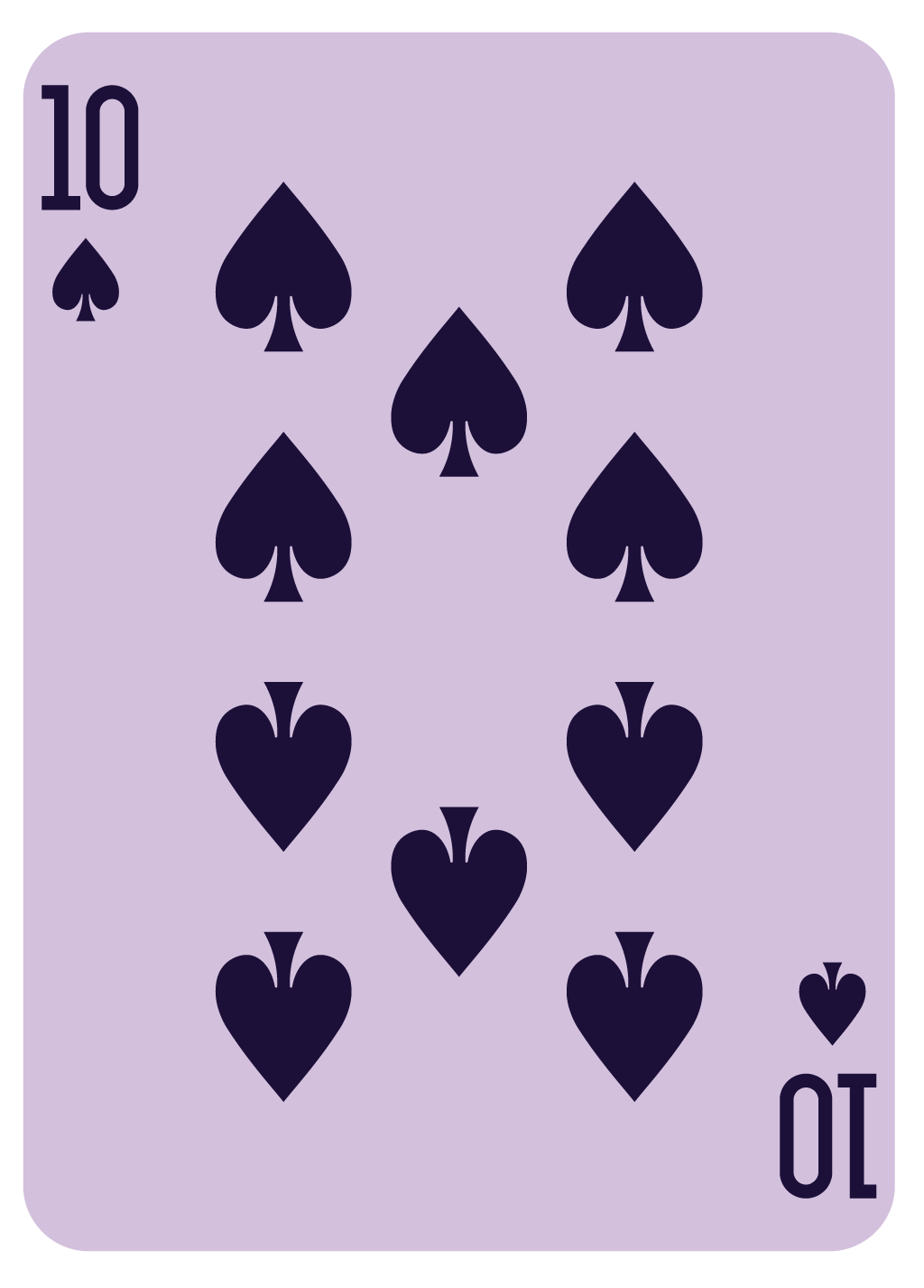 Number Card | Face Up - 10 of Spades | #1