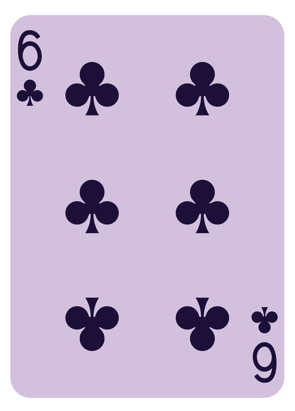 Number Card | Face Up - 6 of Clubs | #13