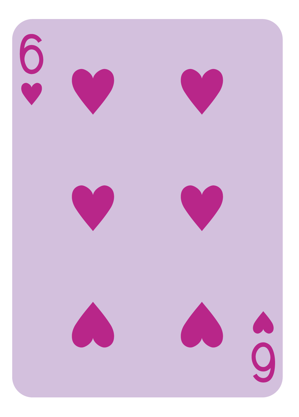 Number Card | Face Up - 6 of Hearts | #2