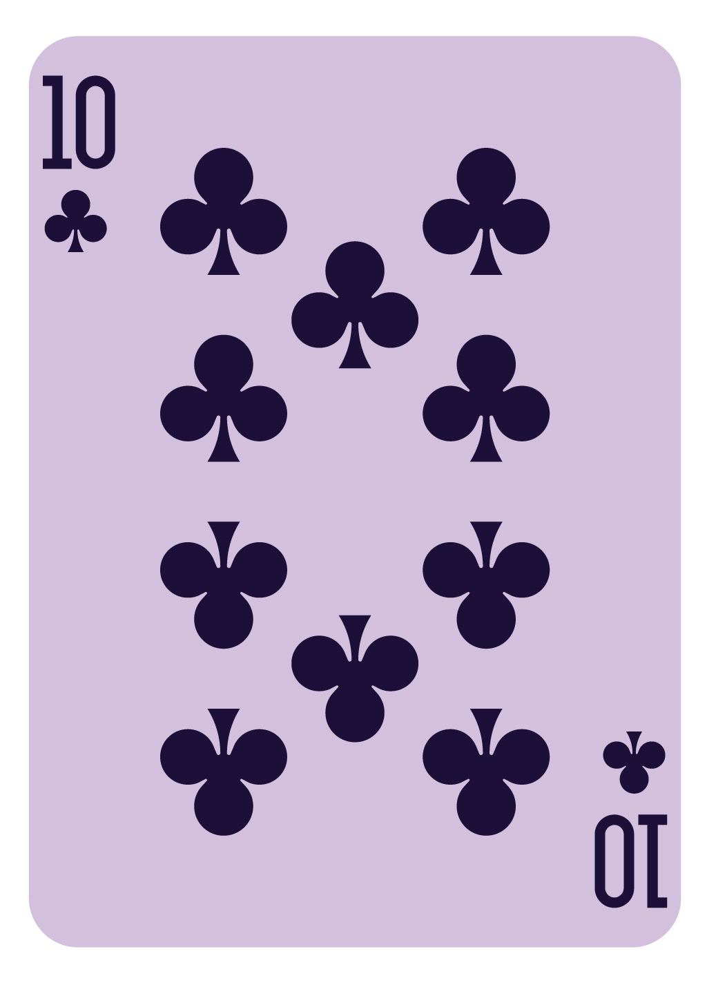 Number Card | Face Up - 10 of Clubs | #47