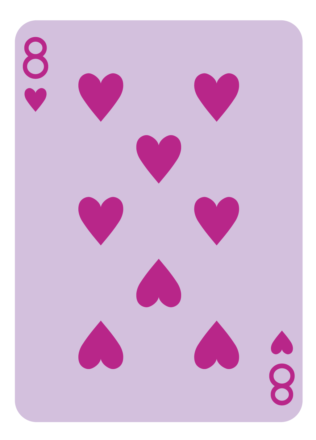 Number Card | Face Up - 8 of Hearts