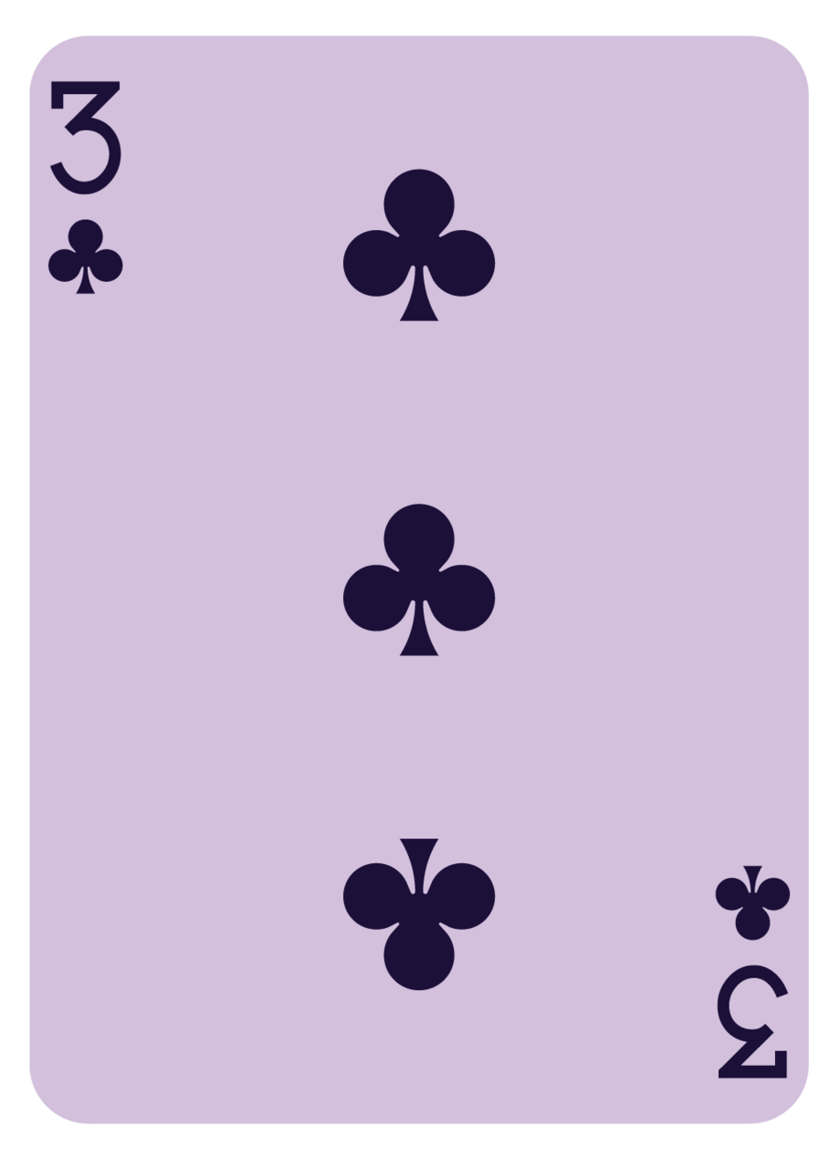 Number Card | Face Up - 3 of Clubs | #3