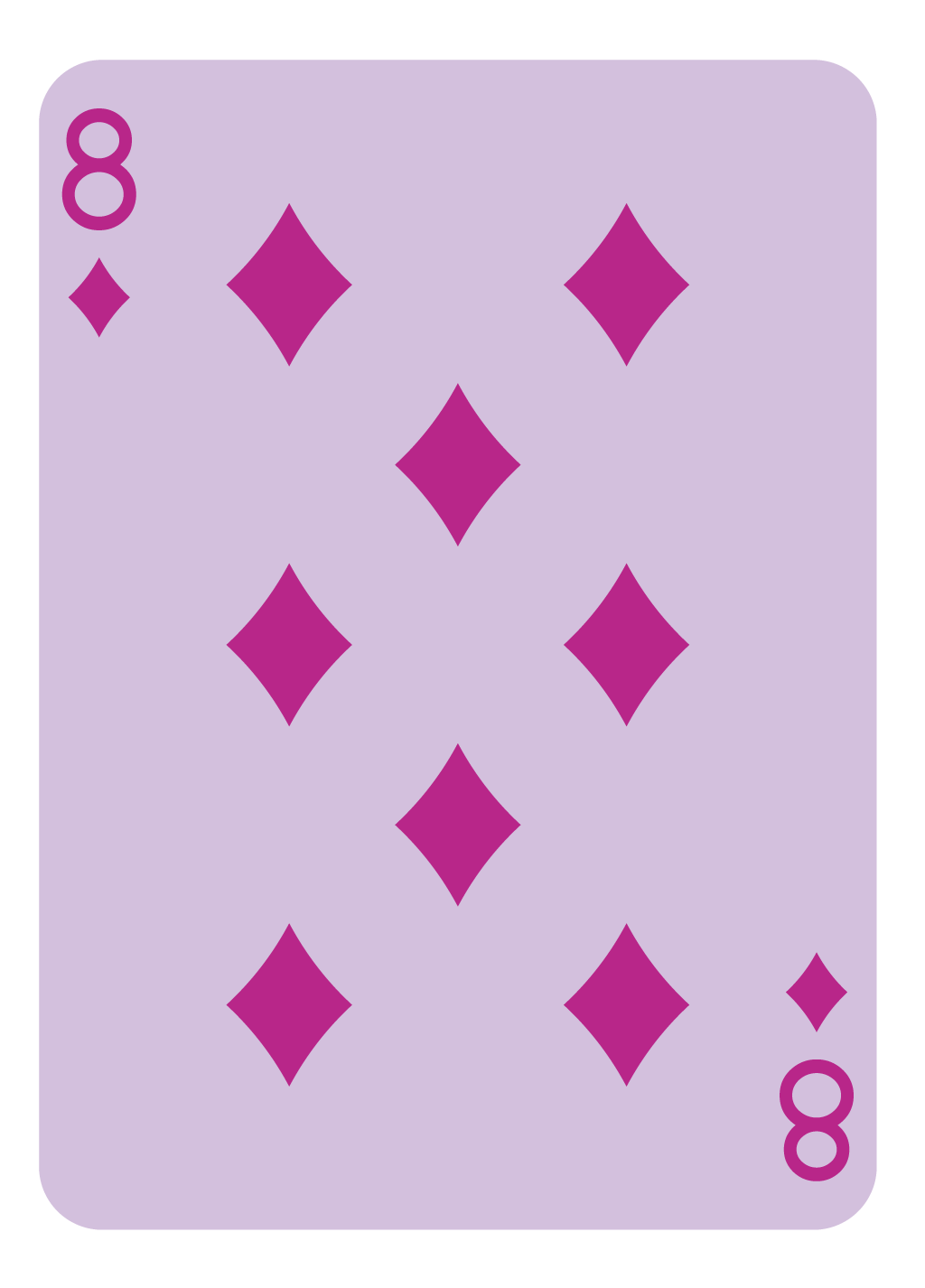 Number Card | Face Up - 8 of Diamonds | #26