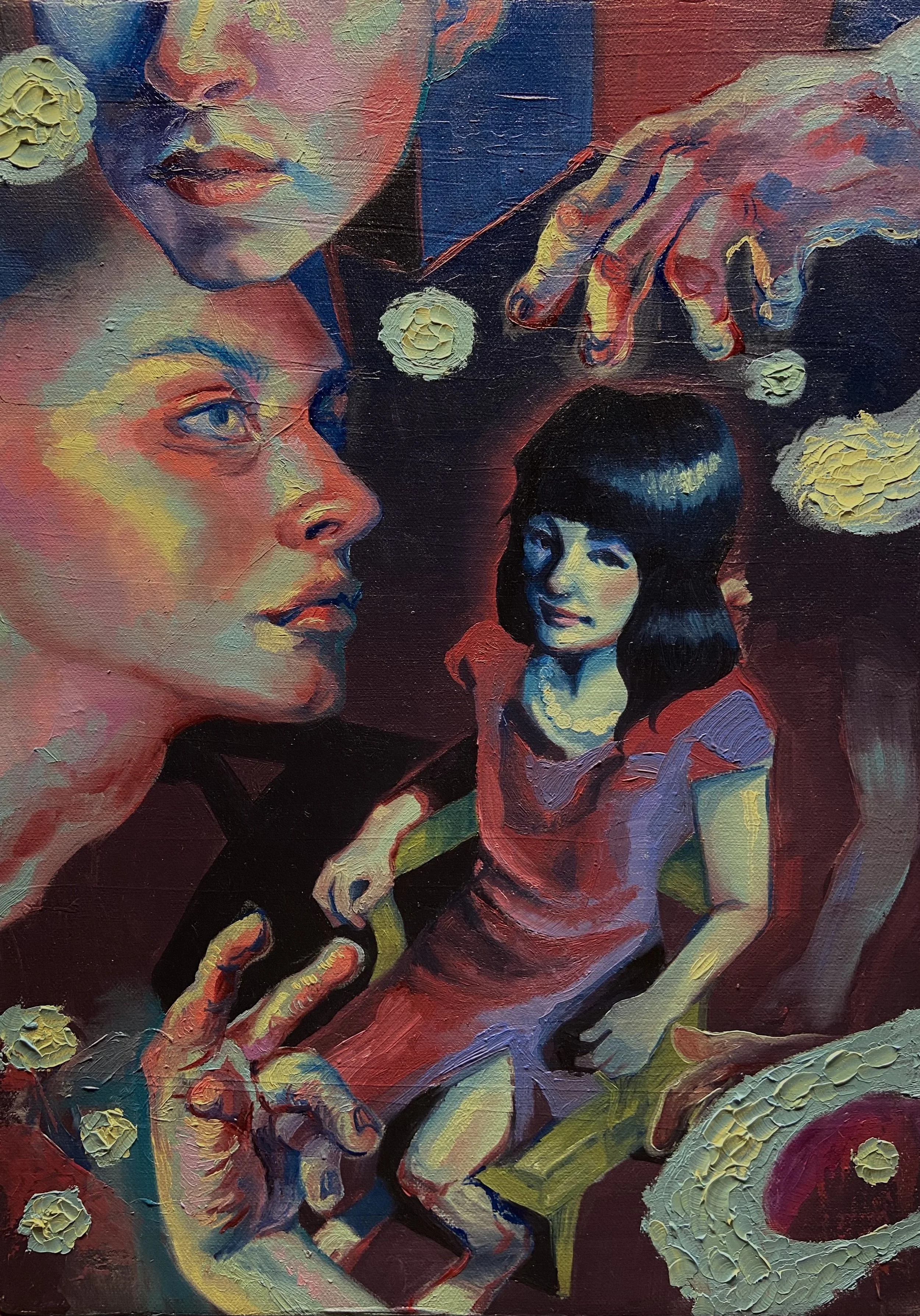 "For Now", oil on canvas, 12x10in, 2023
