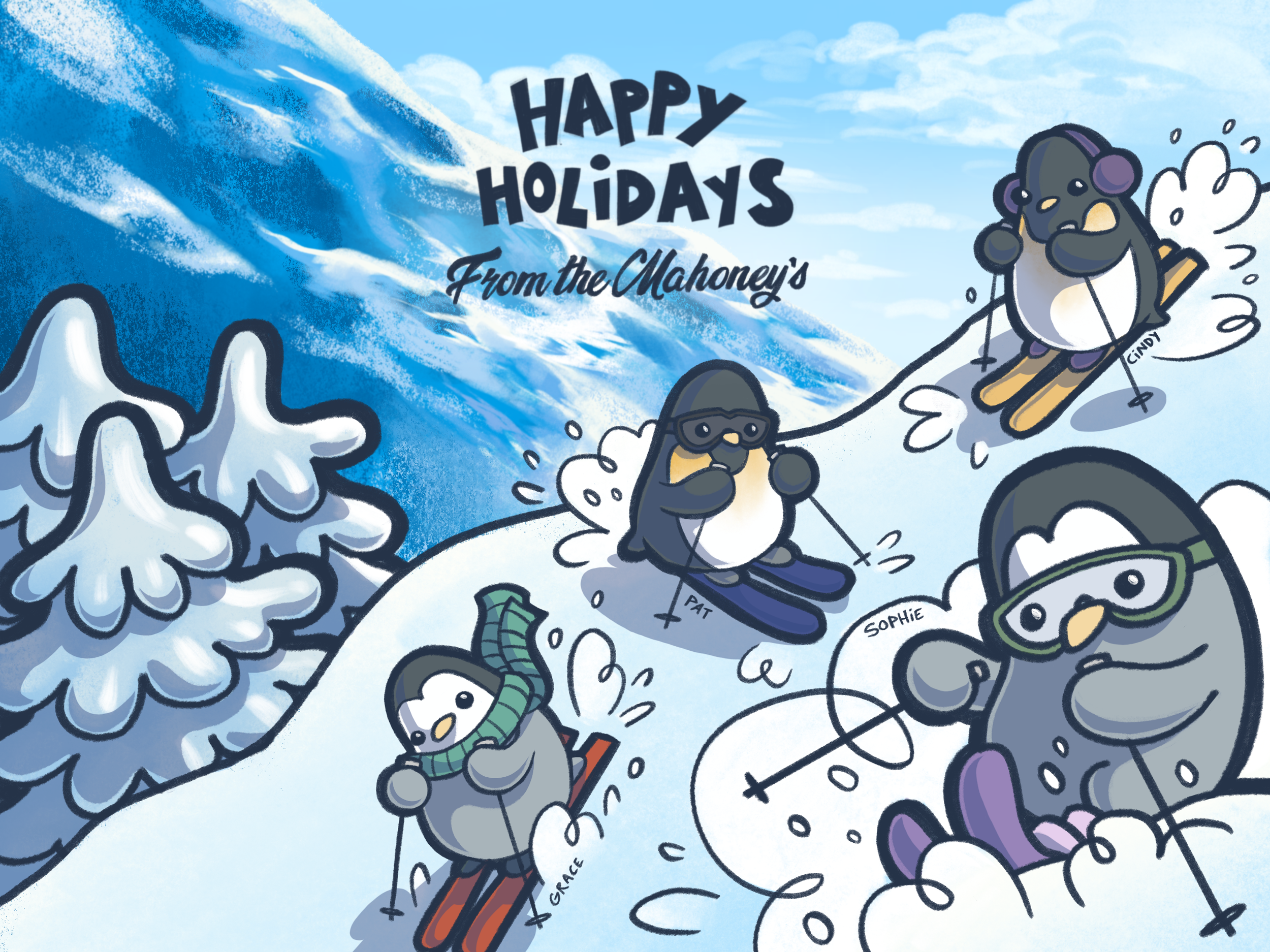 holiday card, 2024, Procreate
