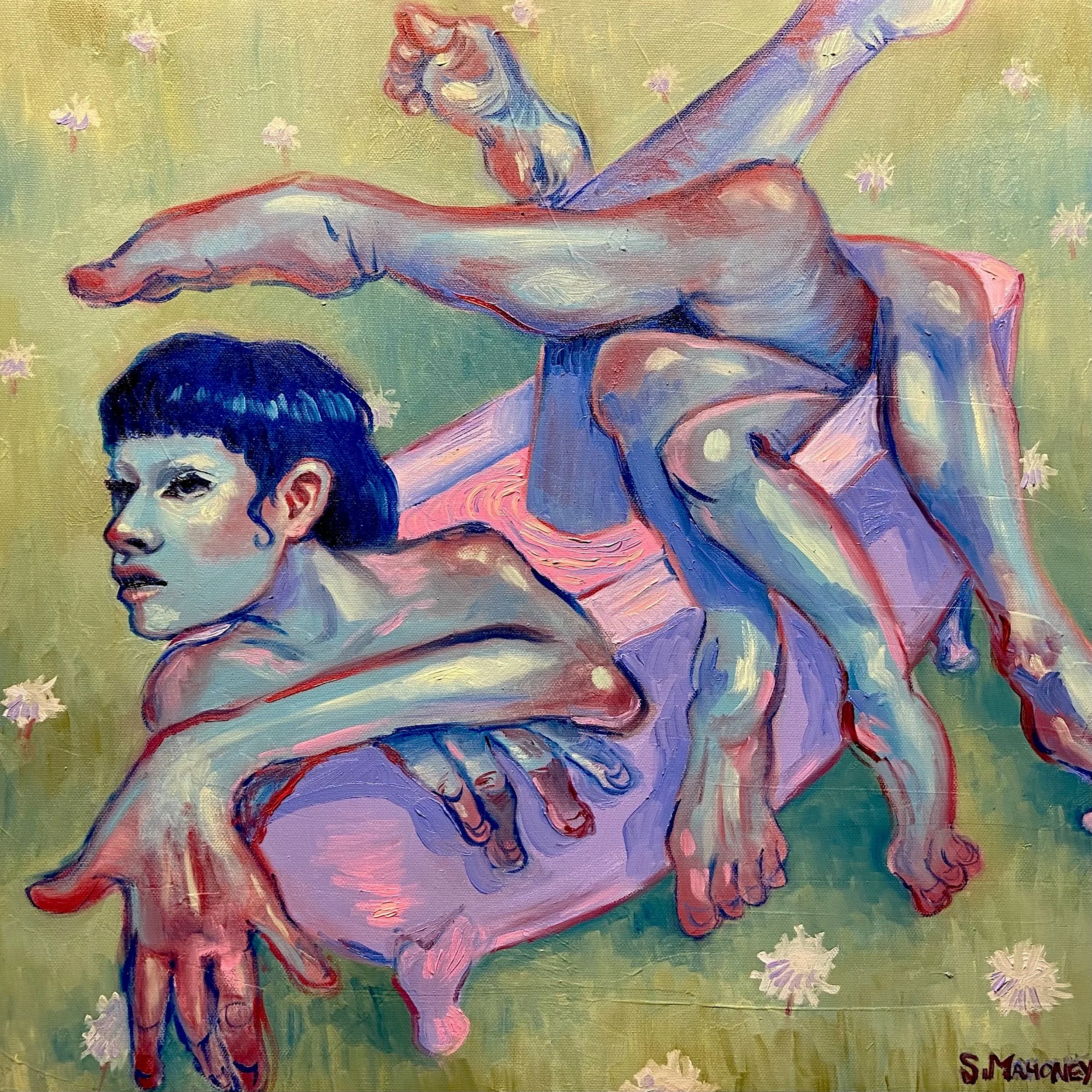 'Bathtub Bather", oil on canvas, 16x 16in, 2022