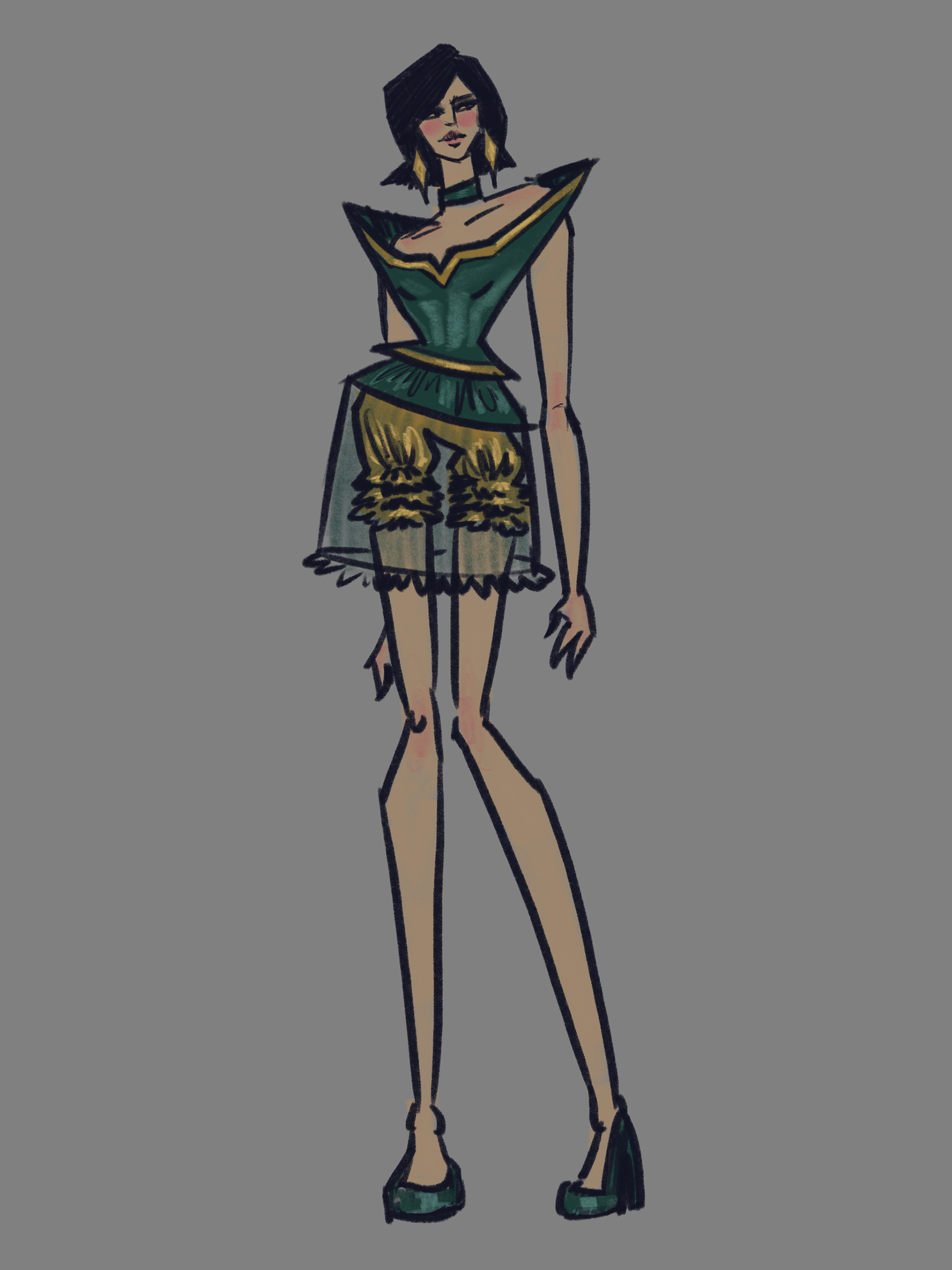 Fashion design, Procreate, 2024