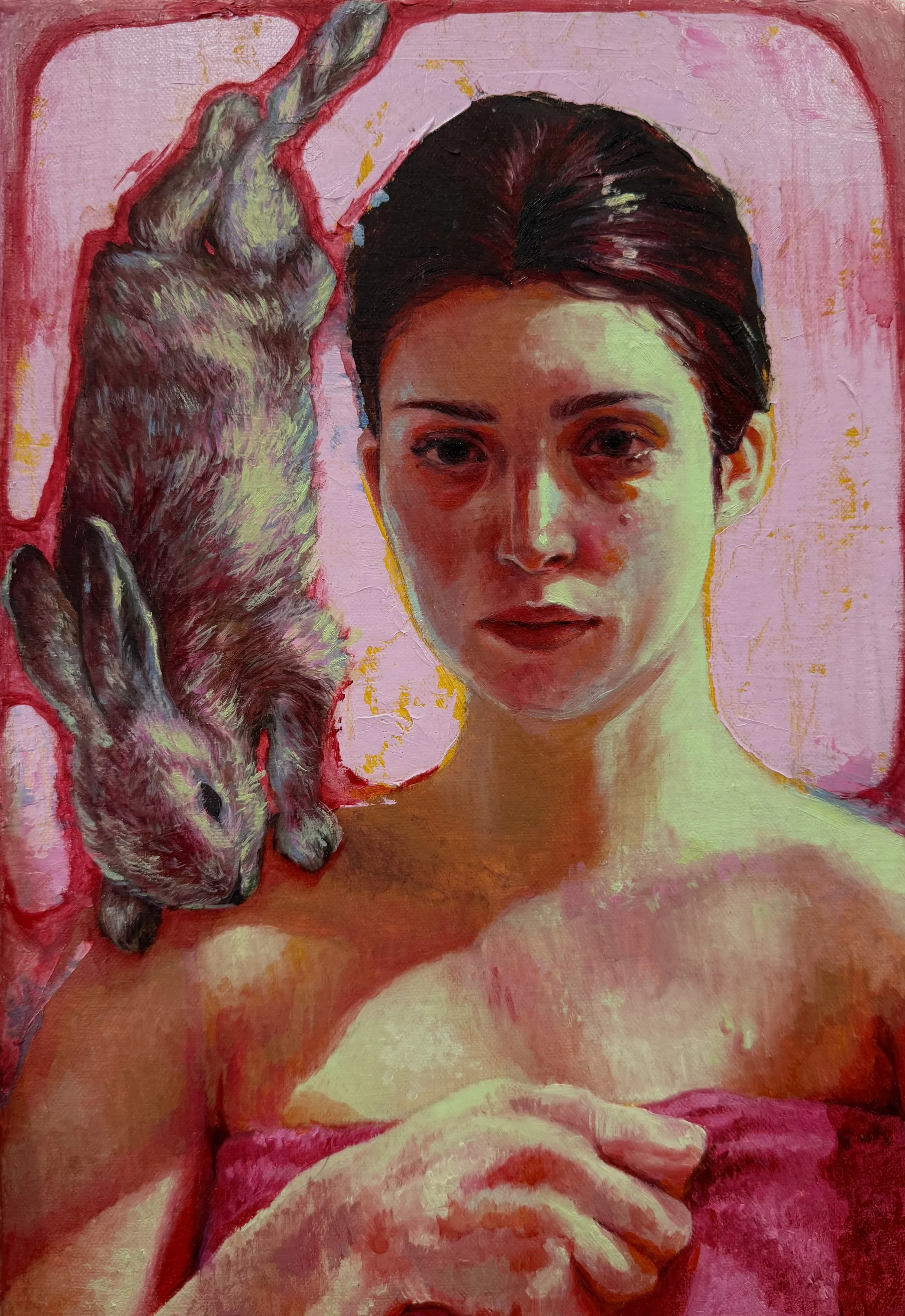 "Pink Wall", oil on canvas, 12x9in, 2026