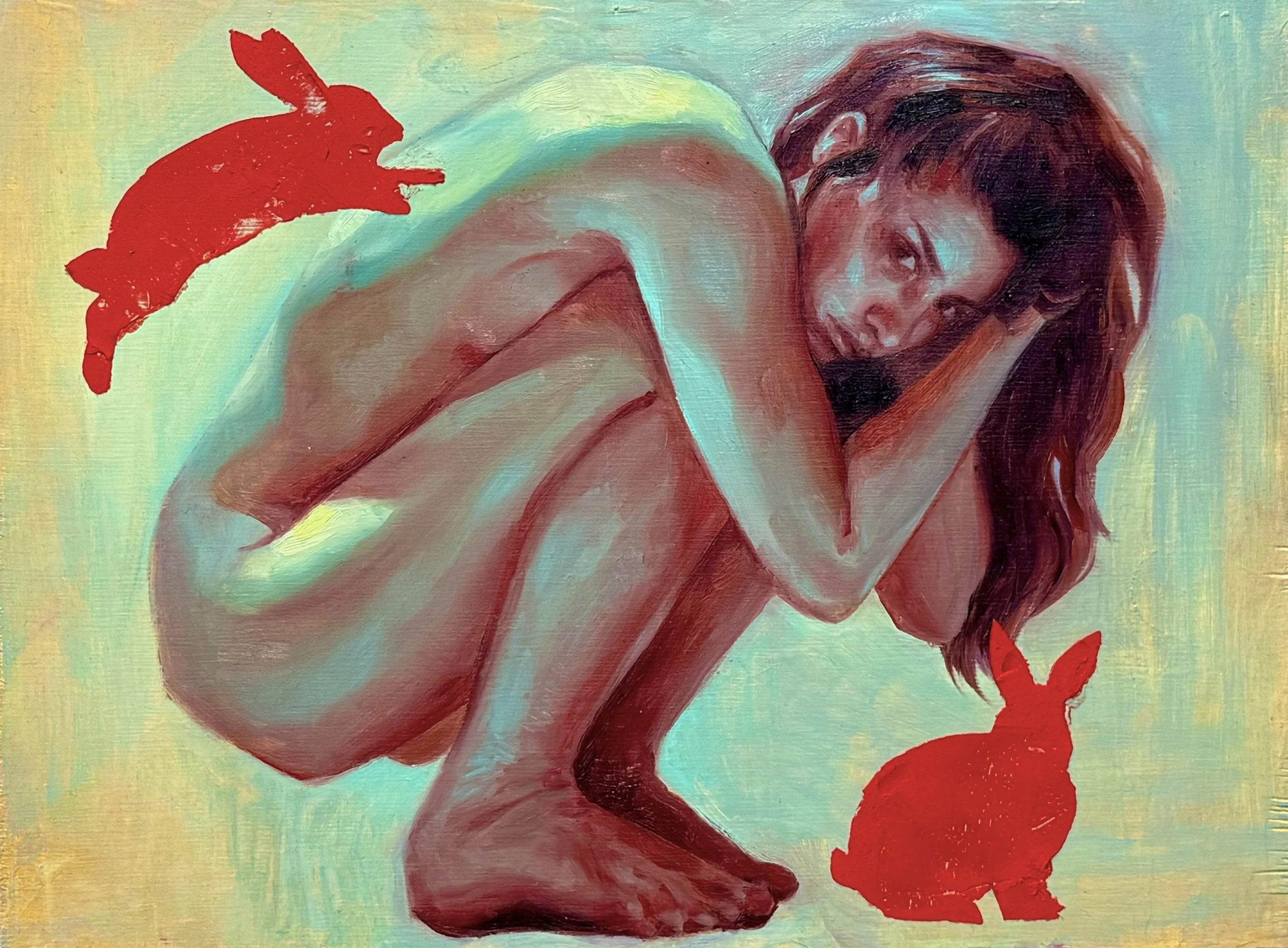 "From the Nest", oil on wood panel, 9x12in, 2026