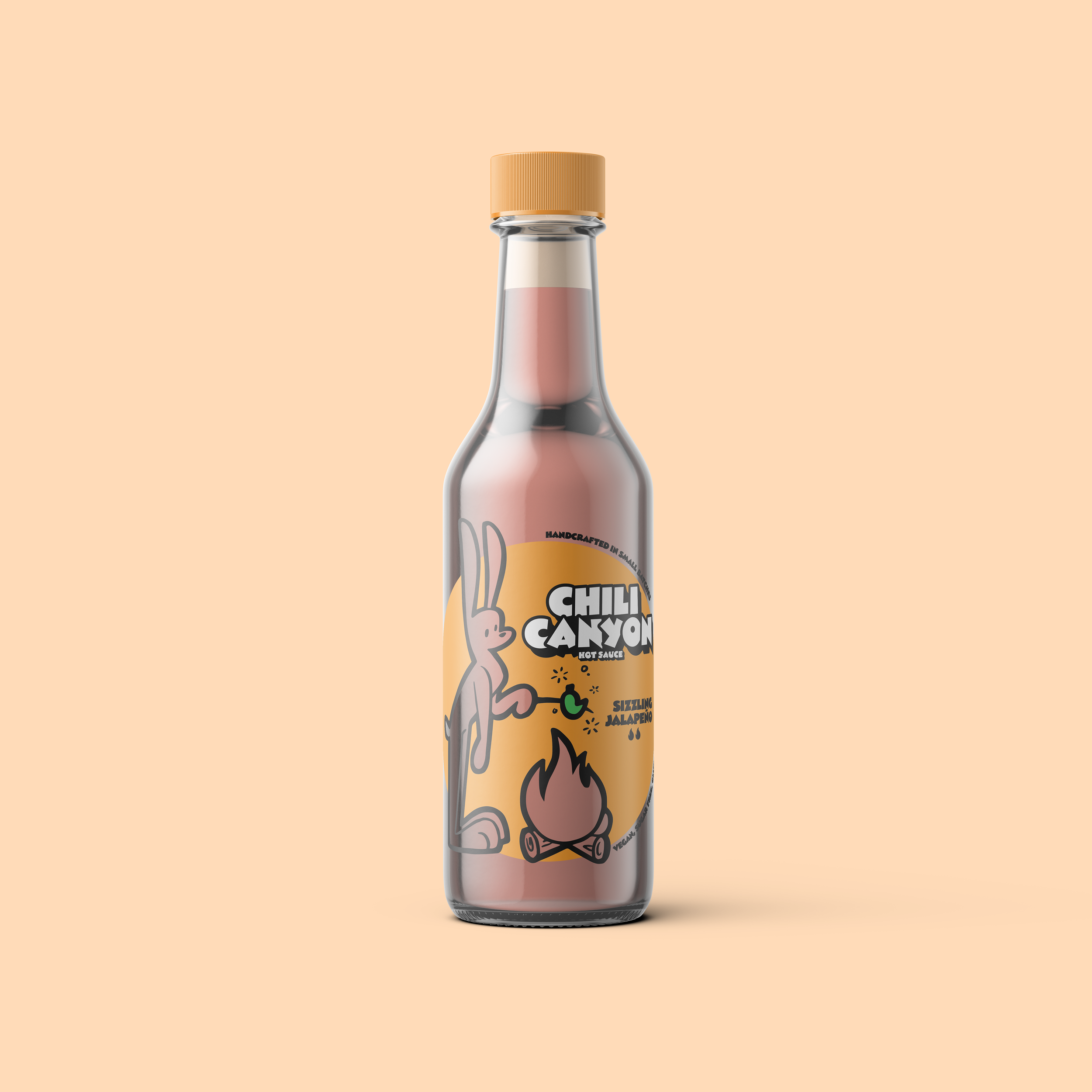 Medium hot sauce bottle mockup, Procreate, Illustrator, Photoshop, 2024