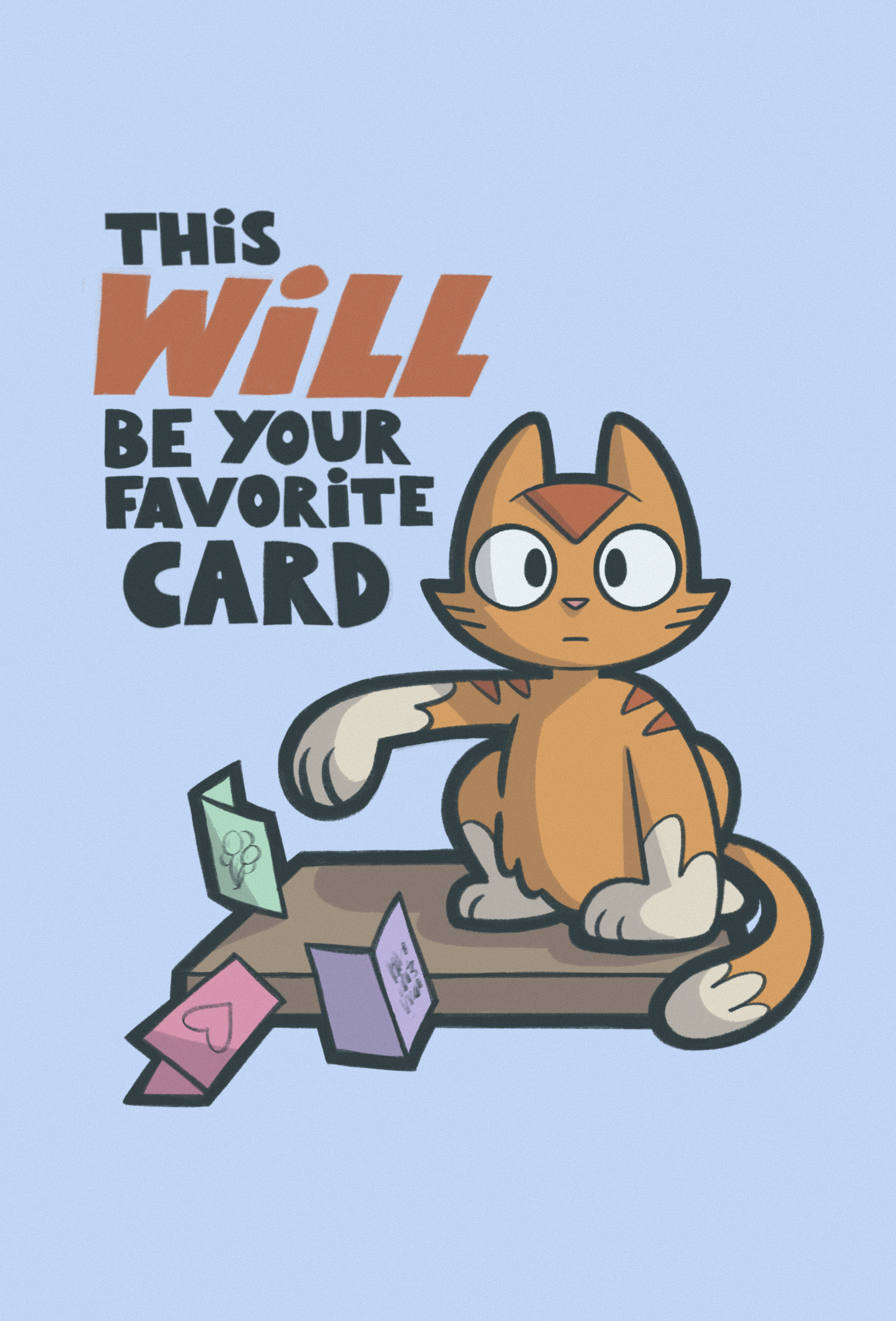 Cat greeting card, Procreate, 2024