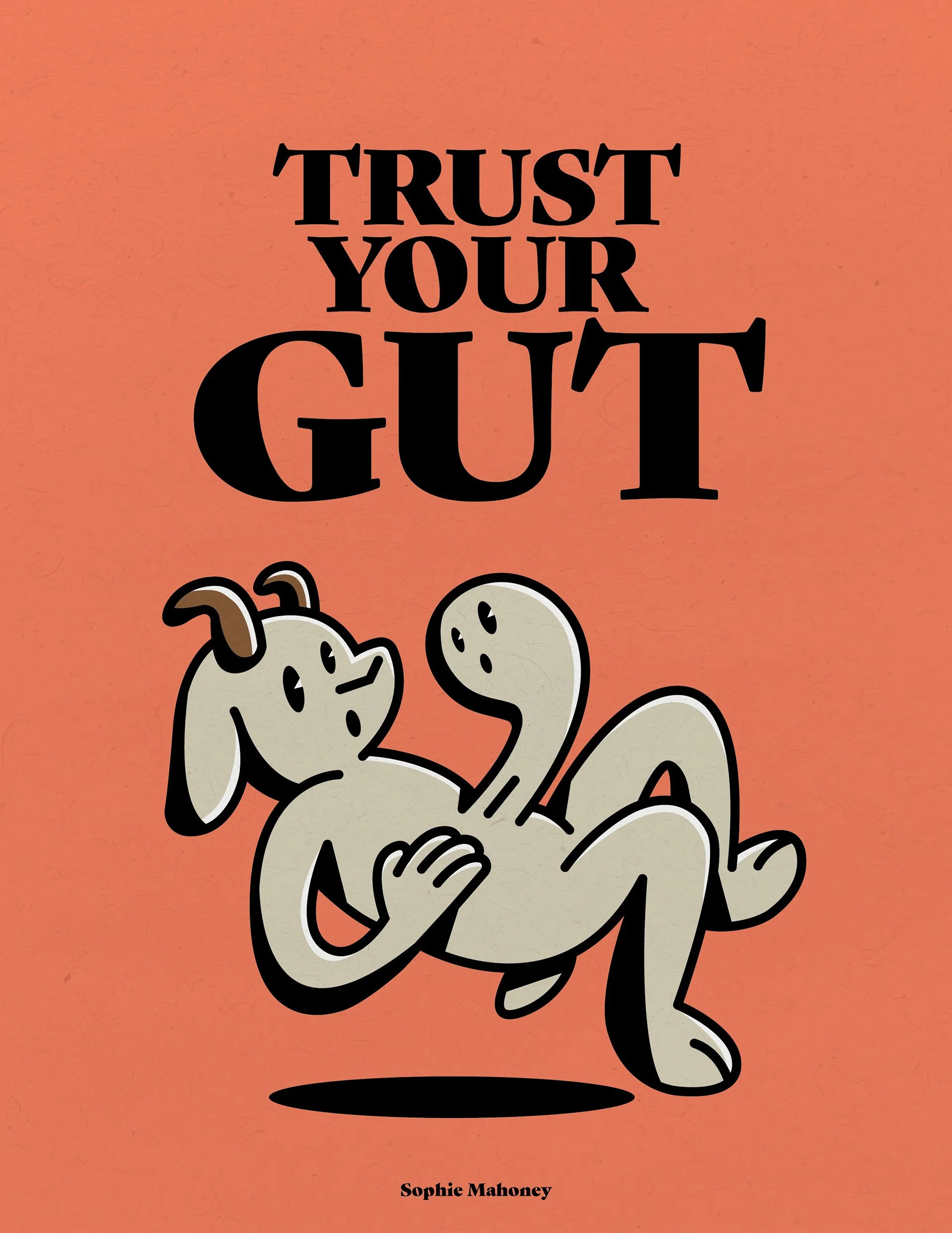 "Trust your Gut" poster, Adobe Illustrator, 2022