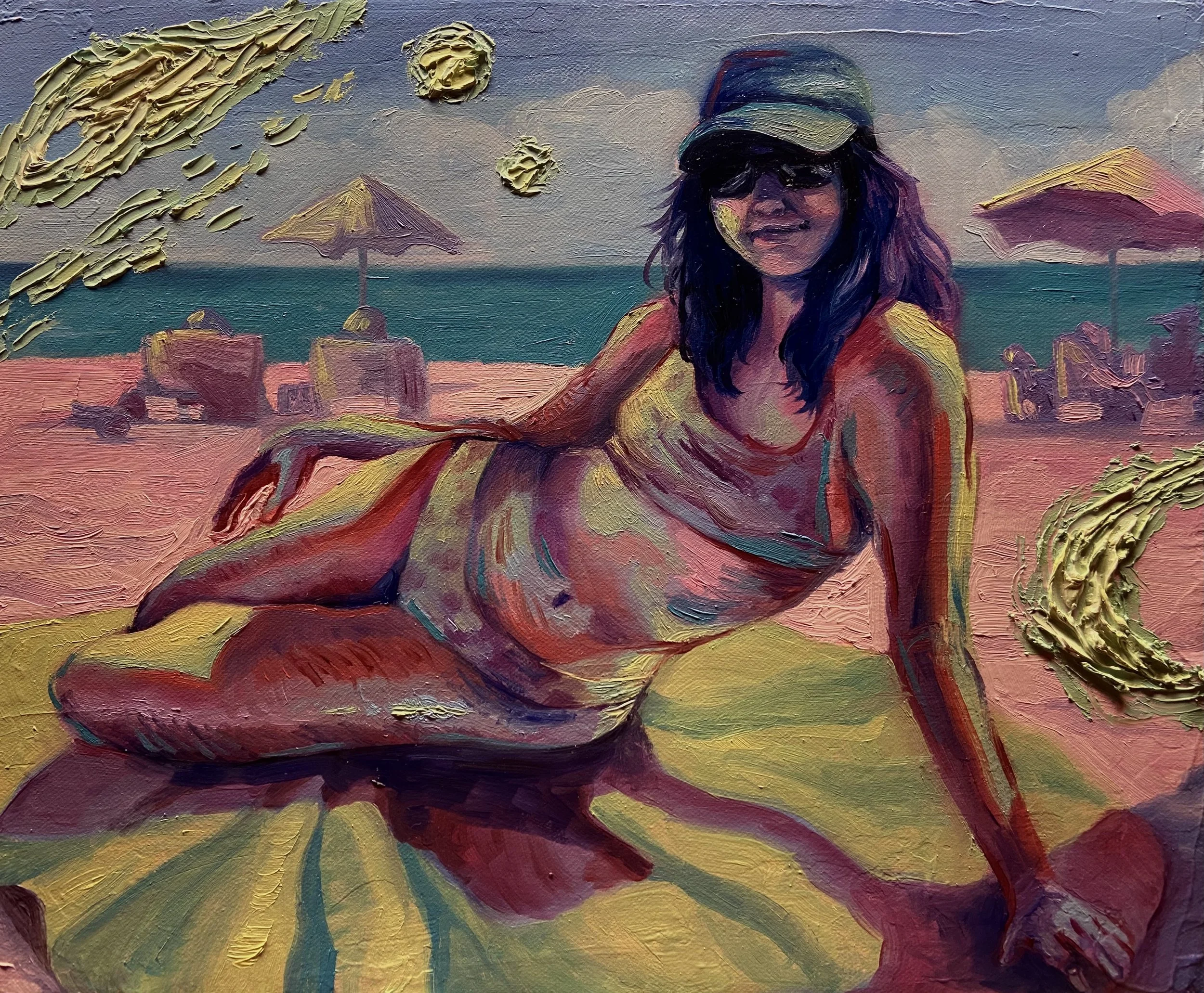 "Beach Day", oil on canvas, 10x12in, 2023