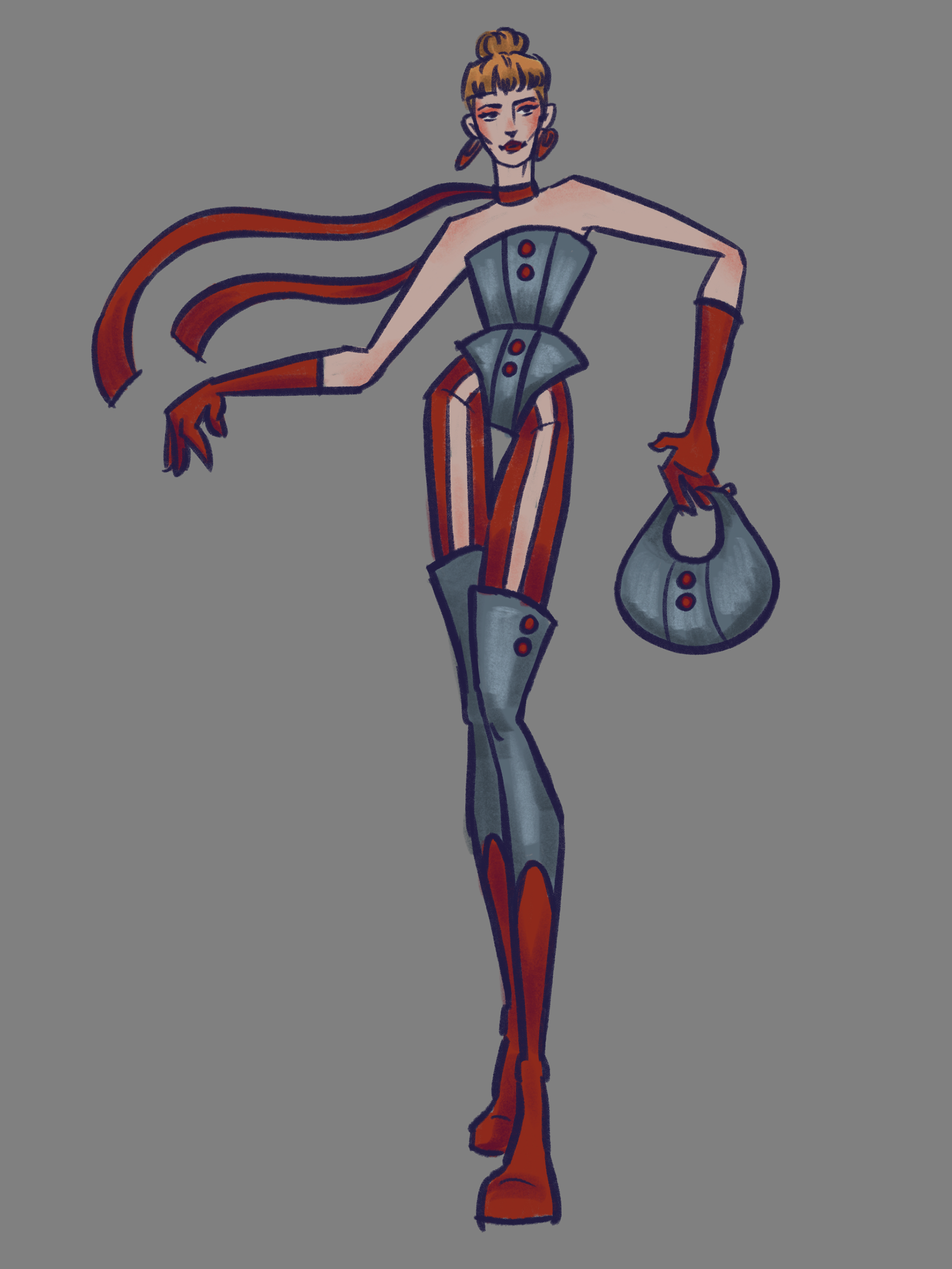 Fashion design, Procreate, 2024