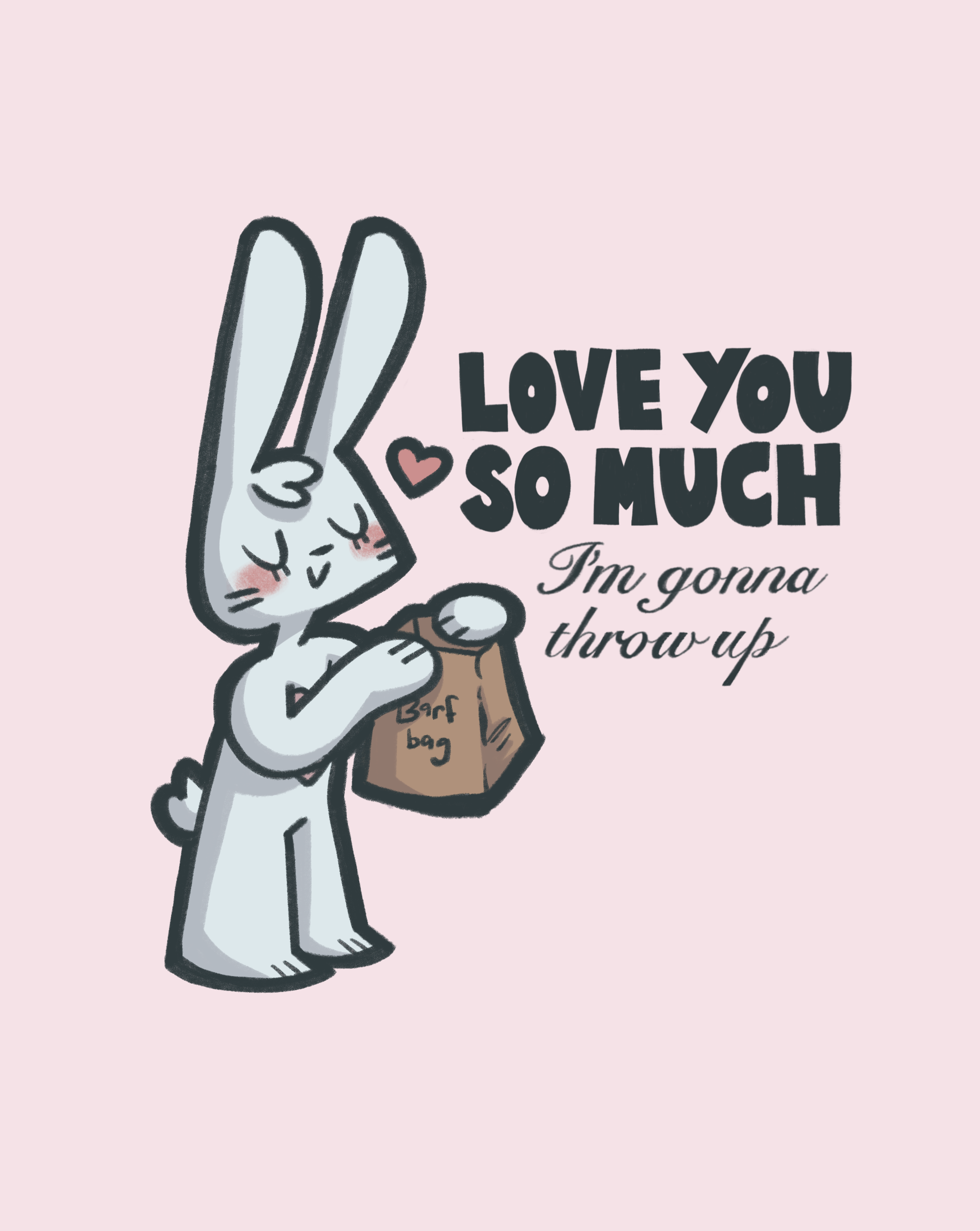 Rabbit greeting card, Procreate, 2024