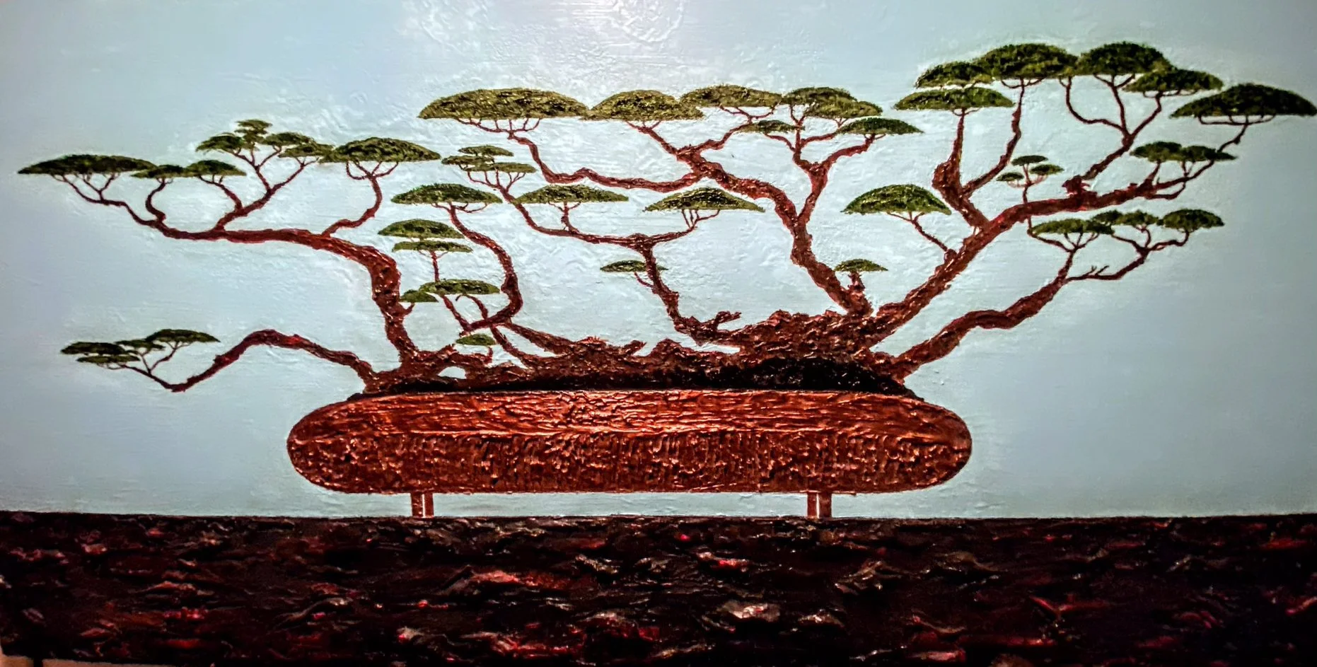 Bonsai Tree on Textured Tabletop (24x48" Gallery Canvas)