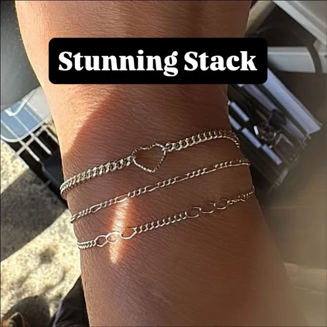 Now this is how a Permanent Jewelry Stack should look. #Bondedbystacy #permanentjewelrybusiness