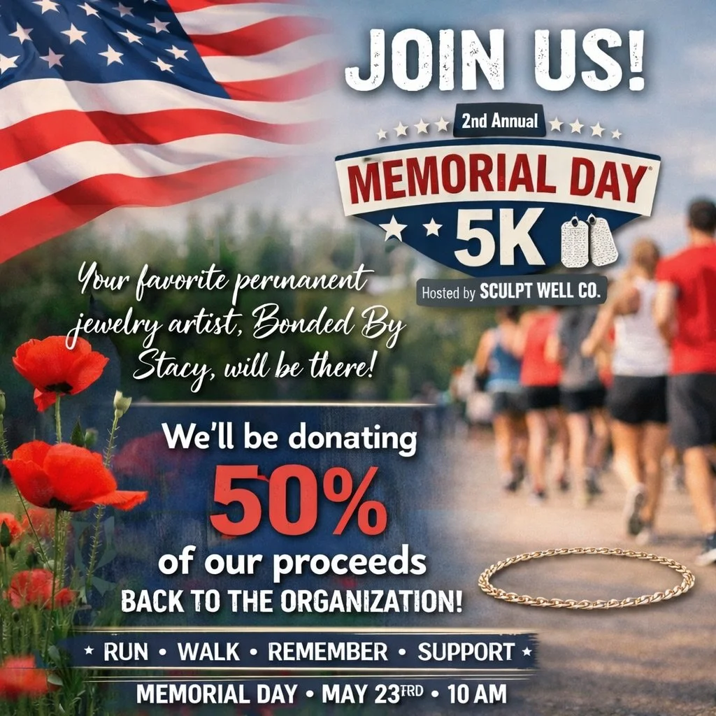 We&rsquo;re honored to be a part of something bigger this Memorial Day 🇺🇸

Bonded By Stacy will be at the 2nd Annual Memorial Day 5K on May 23rd @ Grenville Park in Ware, MA this event is being hosted by @sculptwellco &mdash; and we&rsquo;re giving