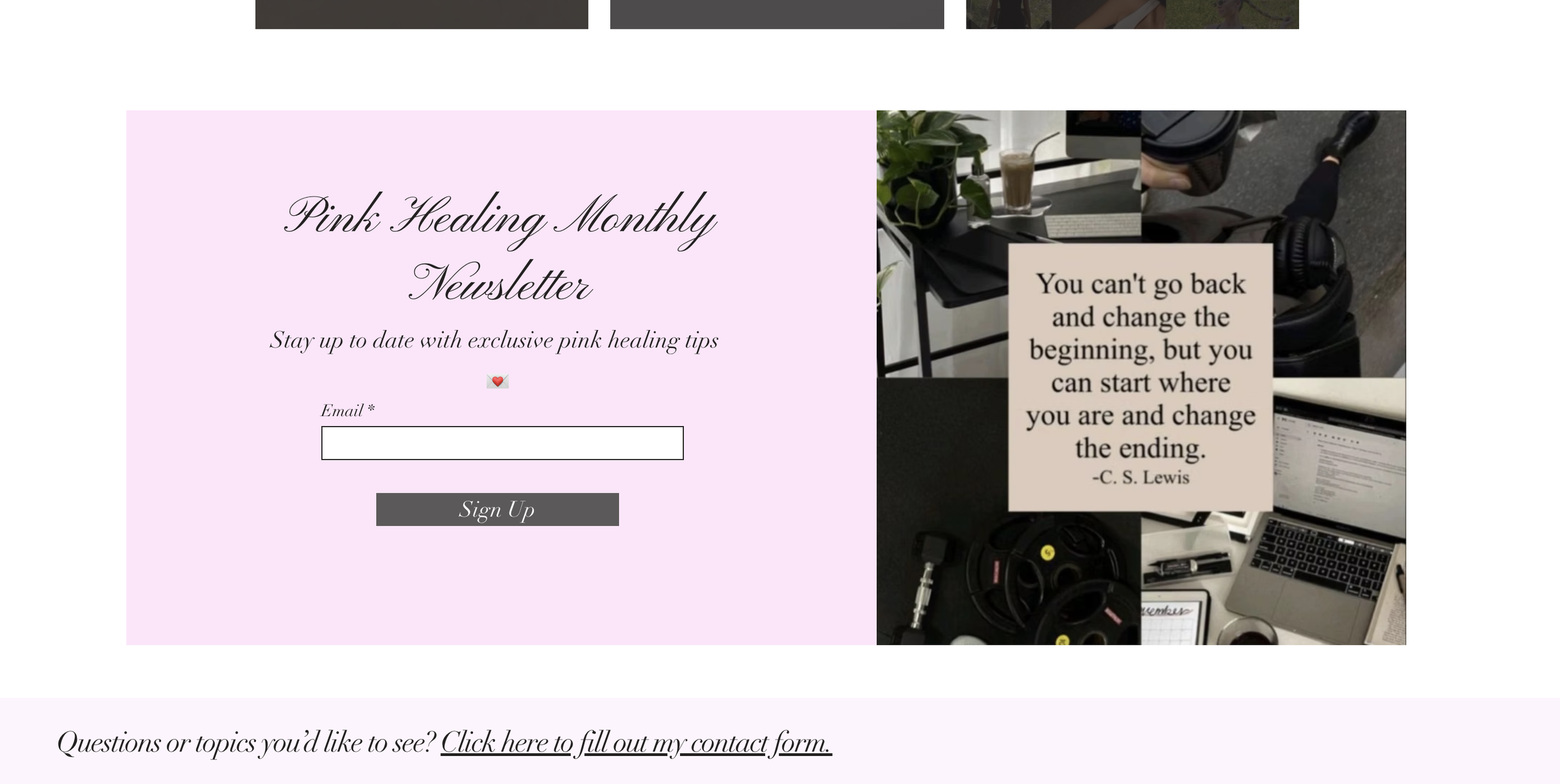 Pink Healing Blog Page