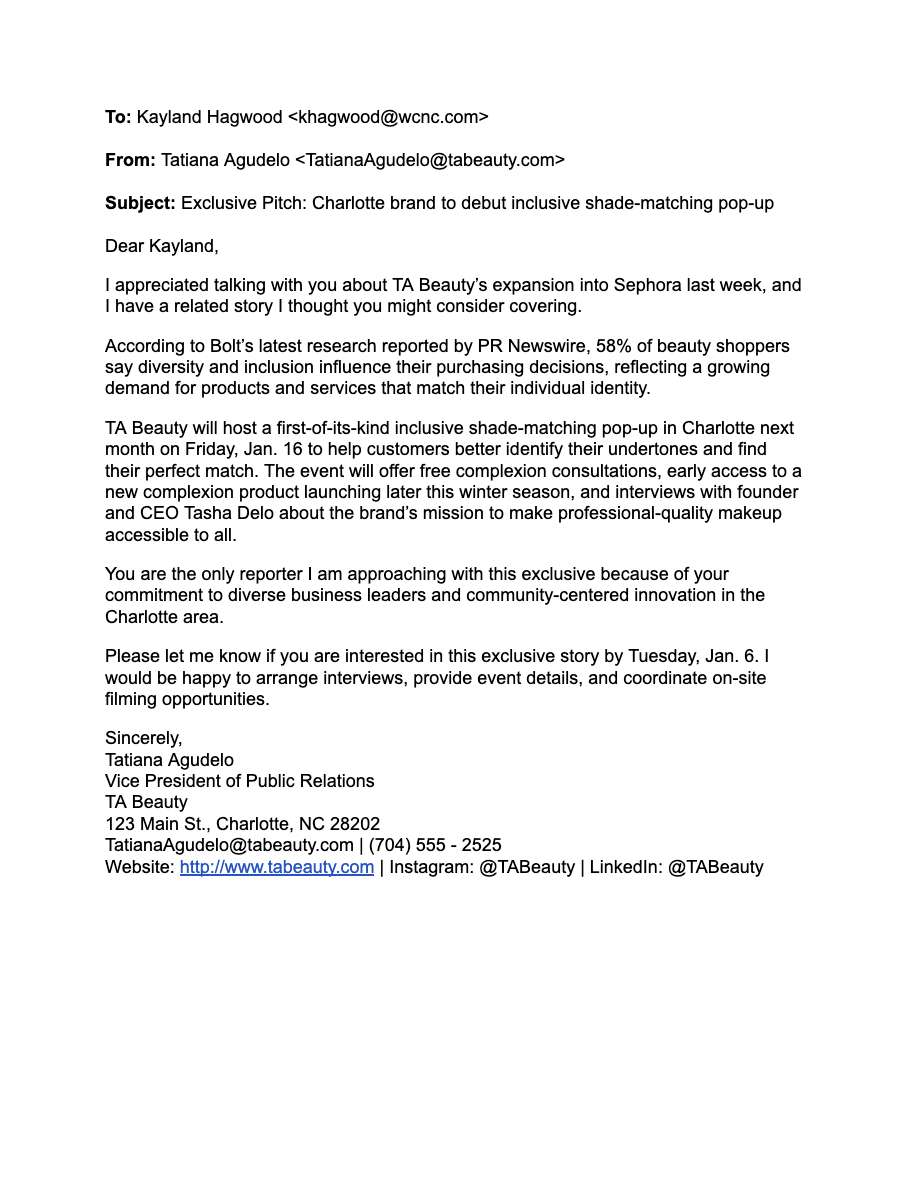 Proactive Pitch Email