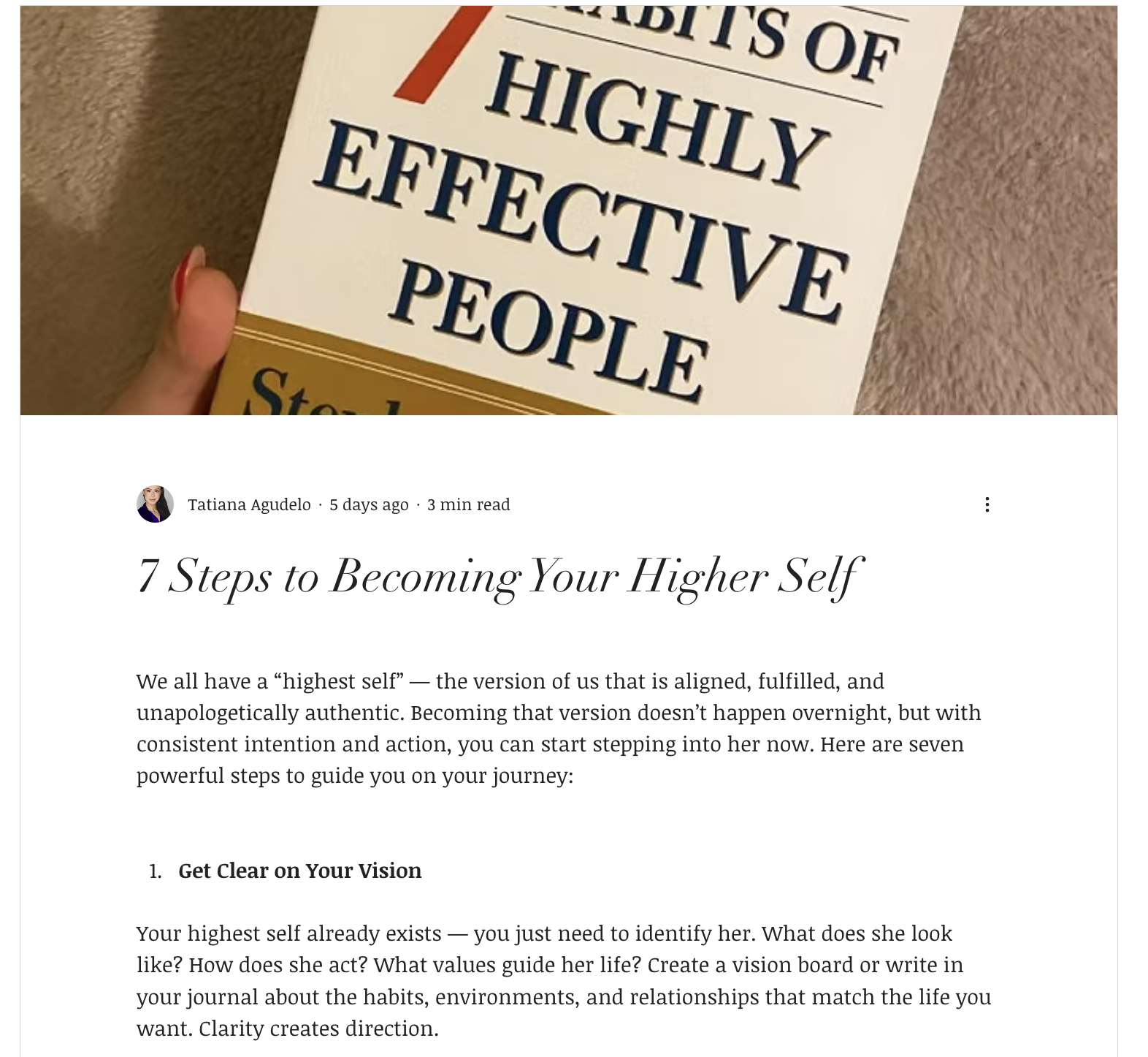 7 Steps To Becoming Your Higher Self Blog Post