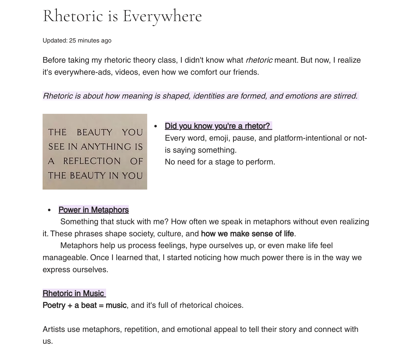 Rhetoric is Everywhere Blog Post