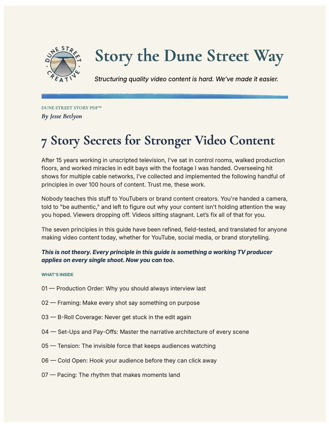 Dune Street Story™ PDF