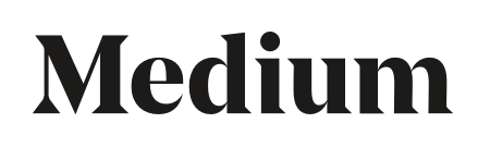 Texto que dice 'Medium' en letras negras sobre fondo blanco